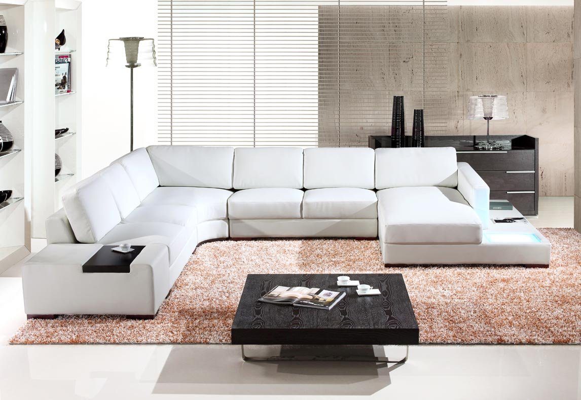 JVmoebel Ecksofa Weiß Ecksofa U-Form Luxus Stil Modern Wohnzimmer Sofa SOFORT, 1 Teile, Made in Europa