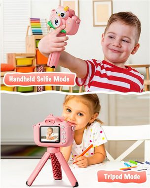DIAMOOKY Kinderkamera (20 MP, 8x opt. Zoom, inkl. mit Cartoon-Rahmen, Silikonhülle im süßen Koala-Design, Fotofilter, Kinderkamera, 1080P HD, 2,0-Zoll-Bildschirmkamera, 32 GB SD-Karte)