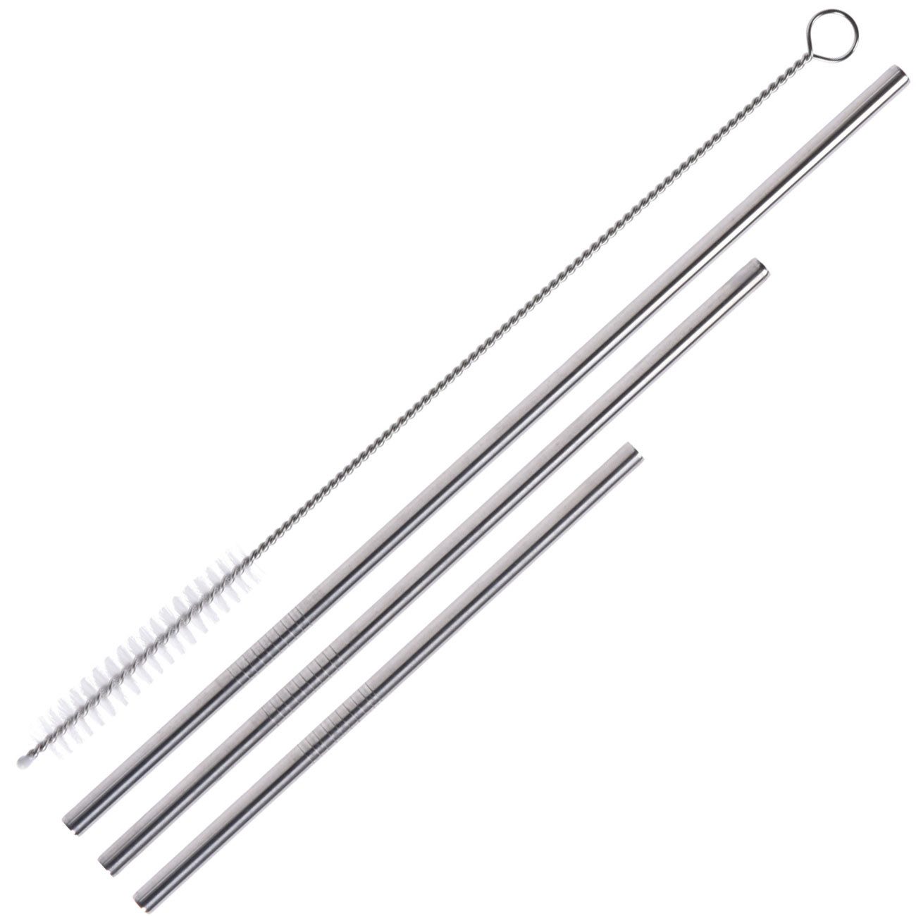 Excellent Houseware Trinkhalme Edelstahl Trinkhalme 14-teilig in 3 Größen inkl. 2 Reinigungsbürsten, (14-tlg., 16tlg. Set), mit Standard-Durchmesser Ø 6 mm – Bild 2 von 5