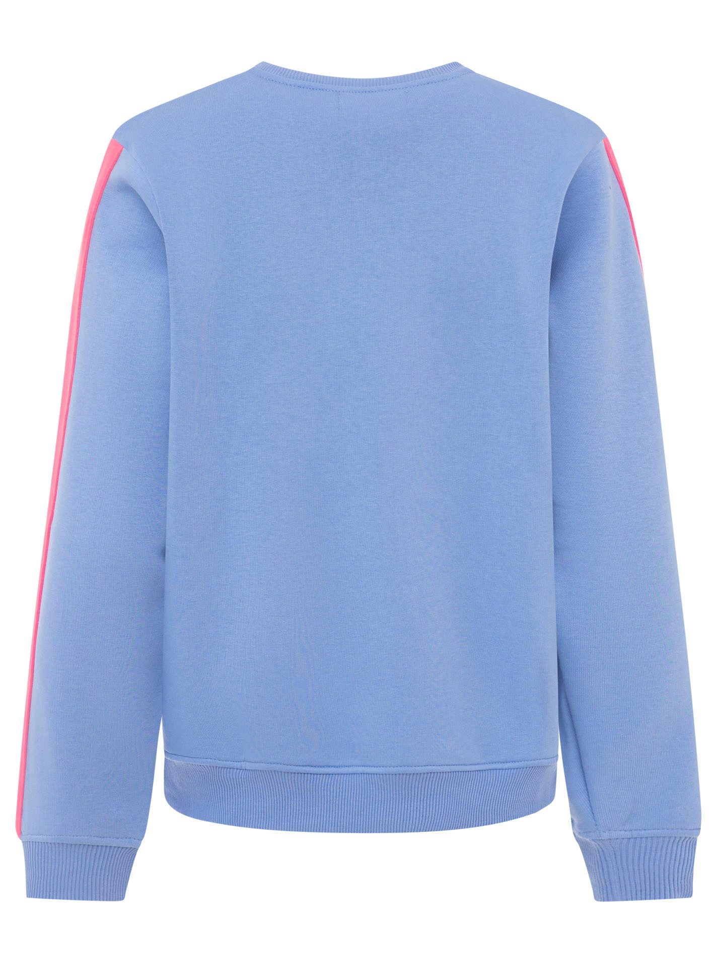 Zwillingsherz Sweatshirt "Smile Everyday" pinker Streifen am Arm, Rundhals, gesticktes Herz und Schrift – Bild 3 von 5