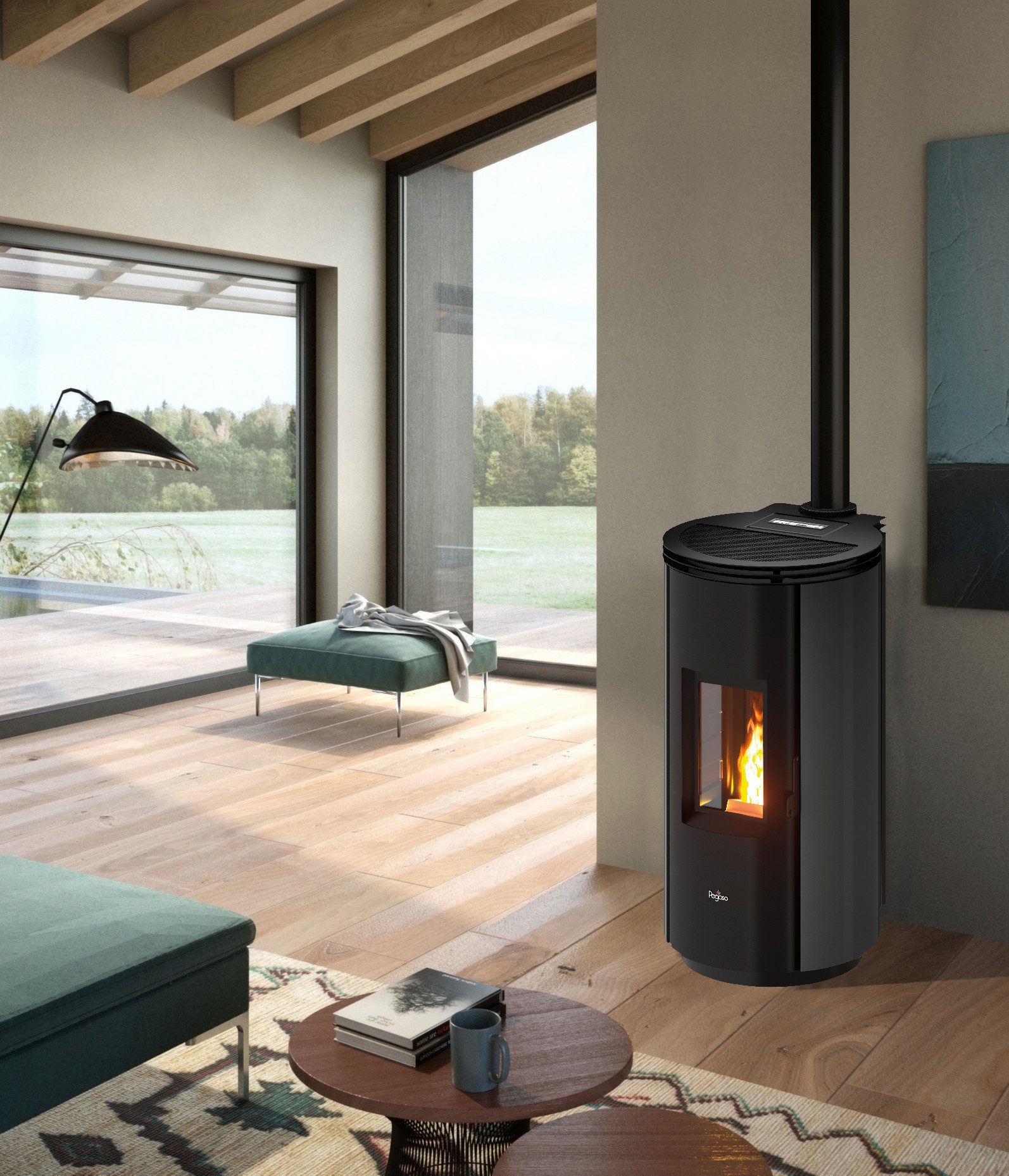 Pegaso Pelletofen Pegaso »Floyd 7«, 2,5-7,7 kW, Rauchabgang oben, 7 kW, Sti günstig online kaufen