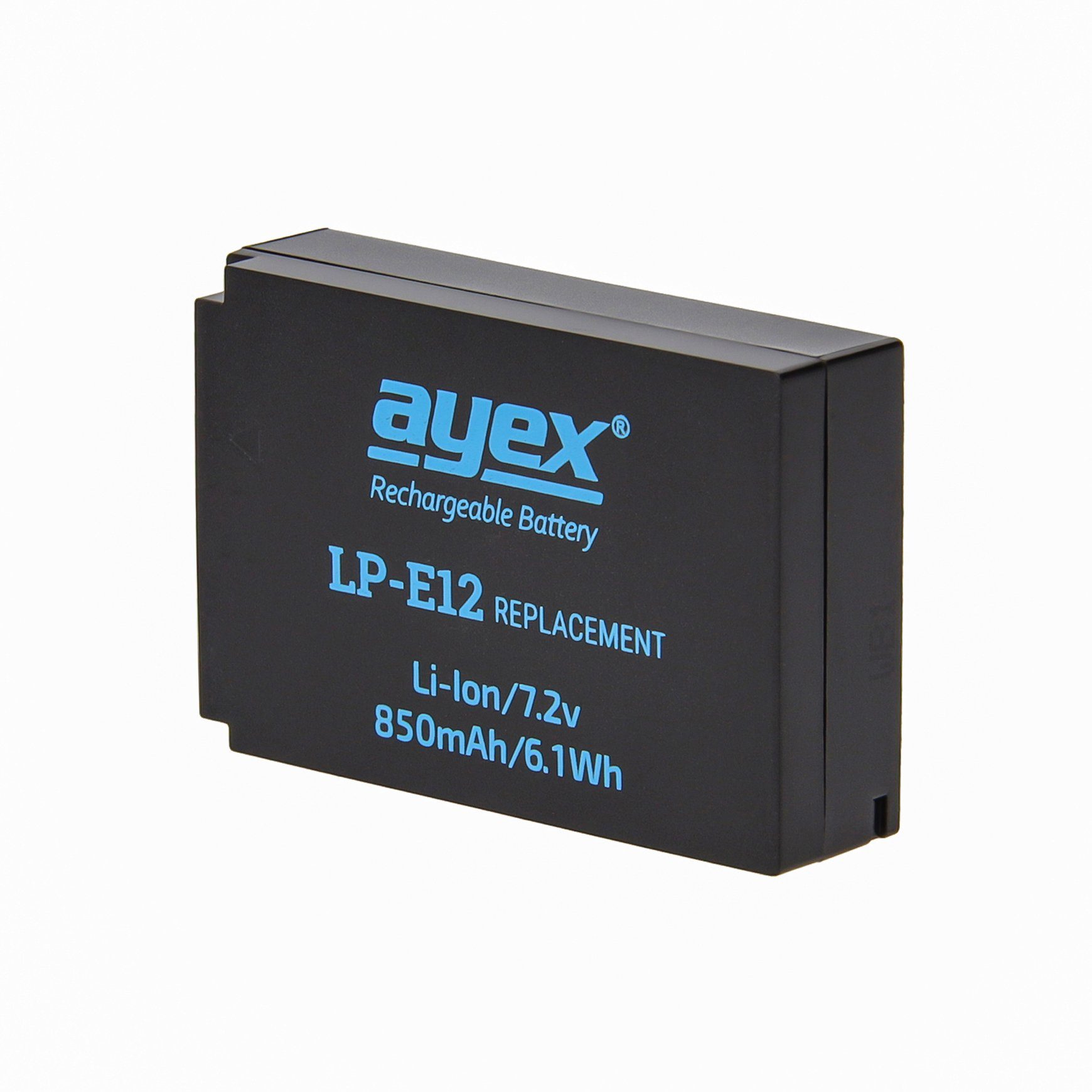 ayex LP-E12 Akku Canon EOS M M2 M10 M50 II M100 M200 100D PowerShot SX70 HS Kamera-Akku