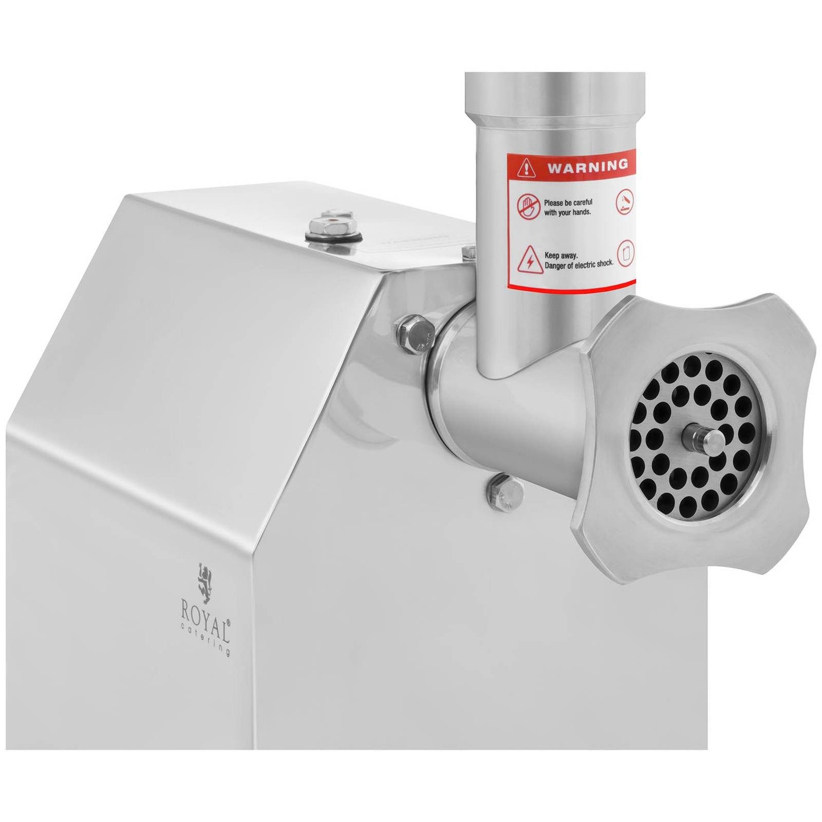 Royal Catering Fleischwolf 140 kg/h Edelstahl Elektrisch Reverse Funktion 850 W Metallgetriebe, 850 W