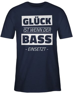Shirtracer T-Shirt Glück ist wenn der Bass einsetzt Technomusik & House Music
