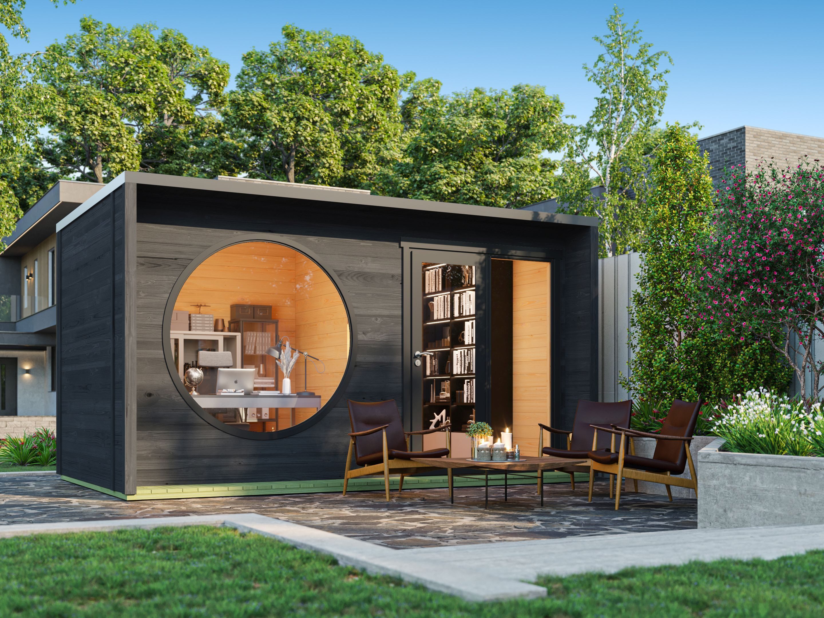 Fjordholz Gartenhaus Office Box Розмір L schwarz