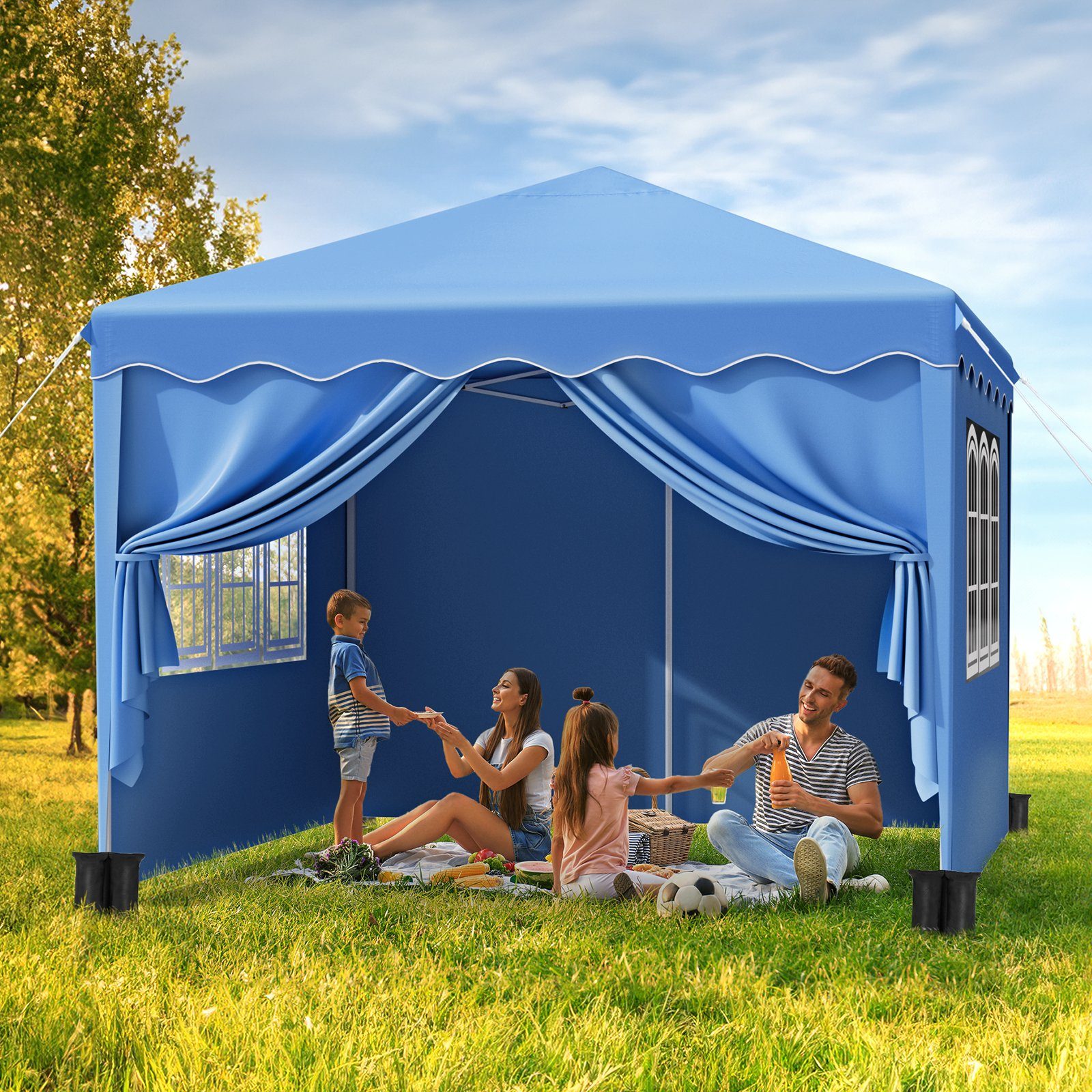 TLGREEN Faltpavillon 3x3 M Gartenpavillon Höhenverstellbar, günstig online kaufen