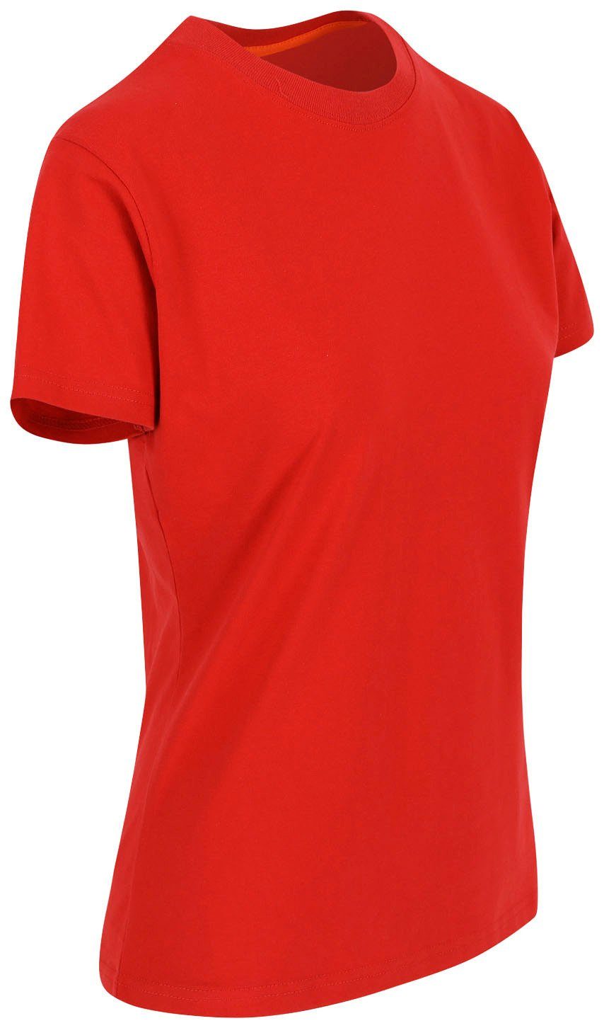 Schlaufe, Kurzärmlig 1 Tragegefühl Damen Herock hintere Epona angenehmes T-Shirt T-Shirt rot Figurbetont,