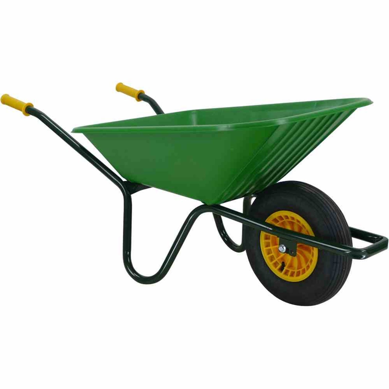 Altrad Fort Schubkarre Gartenkarre 90 Liter, Polypropylen-Mulde gelbe Felge, lack. Rahmen