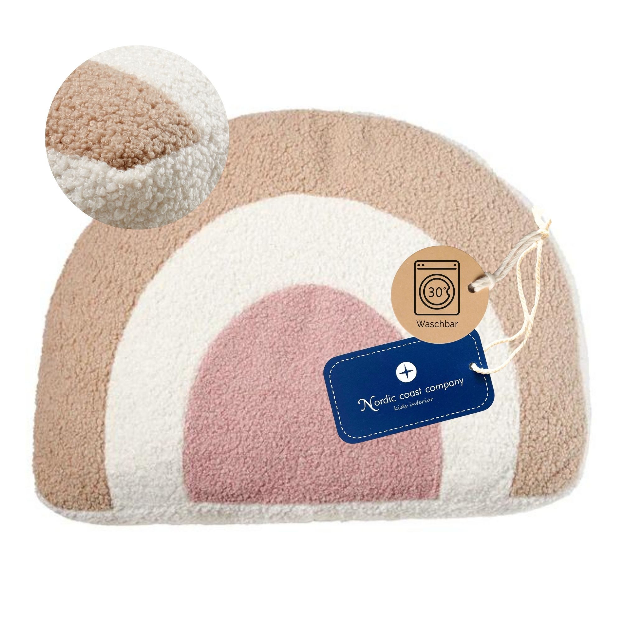 Nordic Coast Company Zierkissen, Regenbogenkissen, Dekokissen Kinderzimmer, Kinderkissen, Babykissen