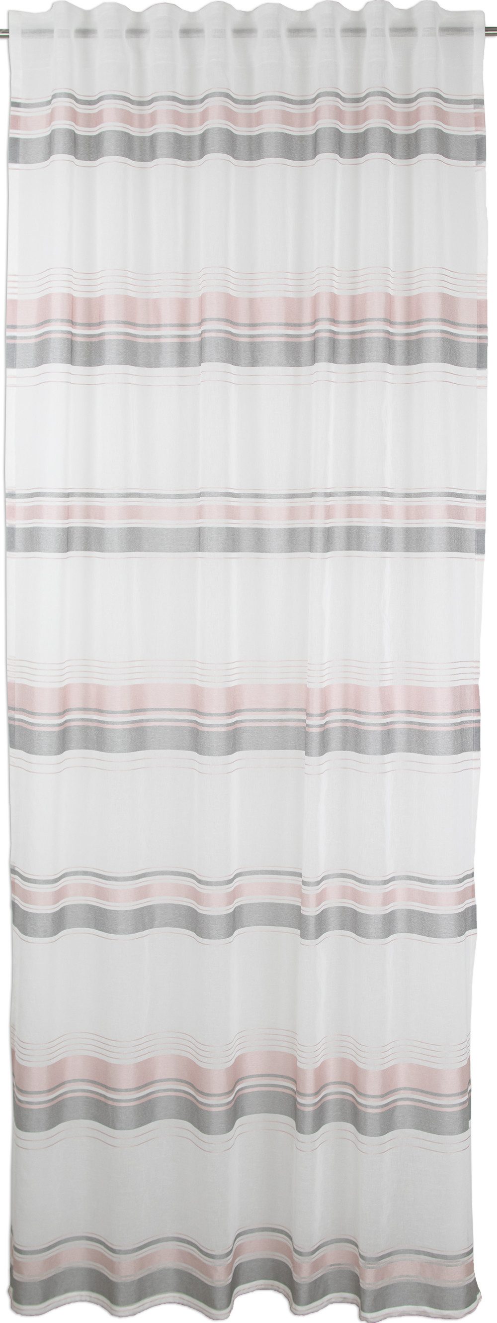 Vorhang Scheibengardine Schlaufenschal Streifen 140x245 cm Polyester