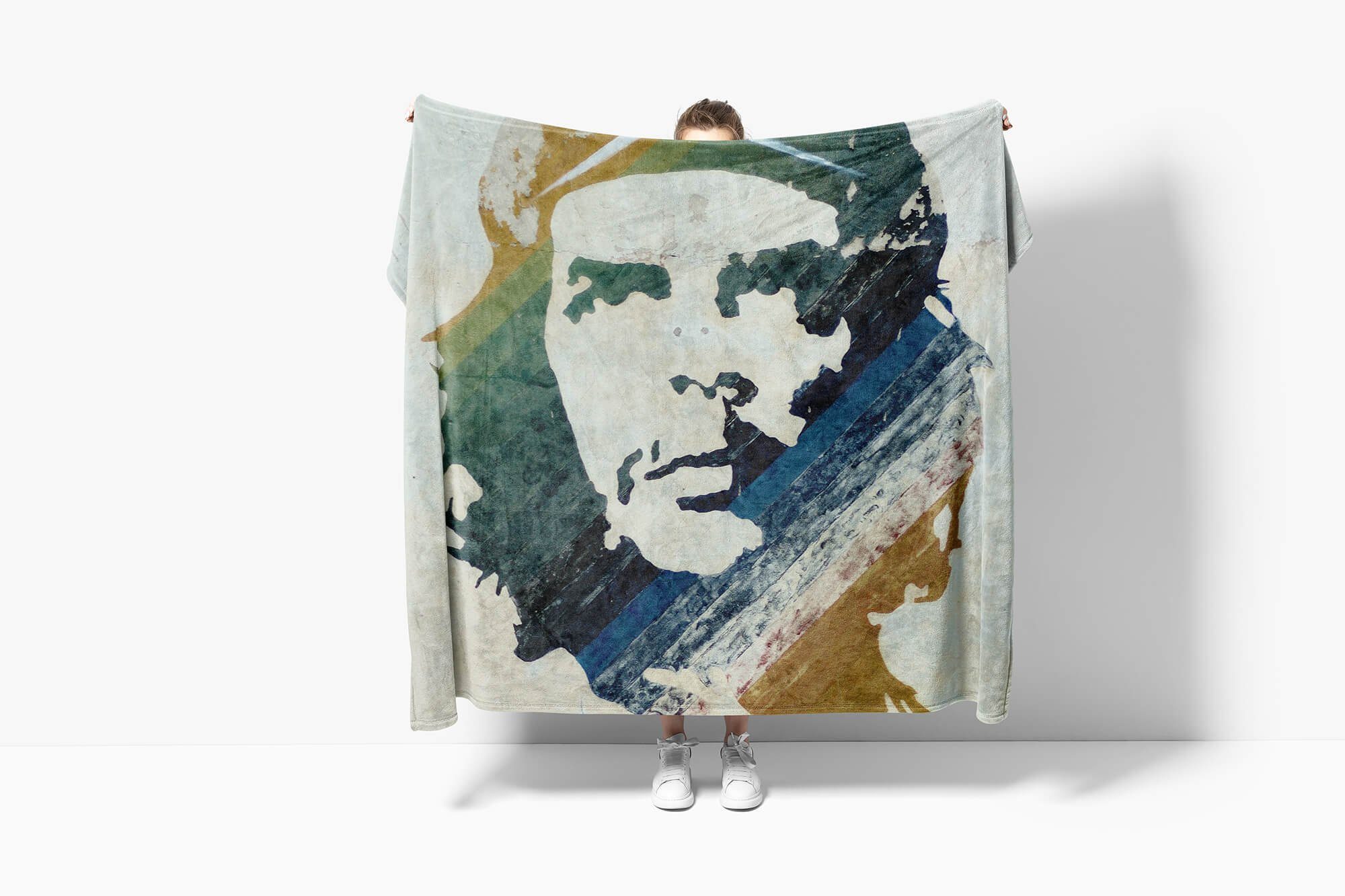 Che Strandhandtuch mit Sinus Handtücher (1-St), Handtuch Fotomotiv Baumwolle-Polyester-Mix Art Guevara Kuscheldecke Street, Handtuch Saunatuch
