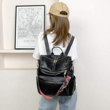 AquaBreeze Cityrucksack Damen Mode Rucksack Handtasche (Umhängetasche und Schultertasche aus PU-Leder Reisetasche), Vielseitiges Design Wandlungsfähige