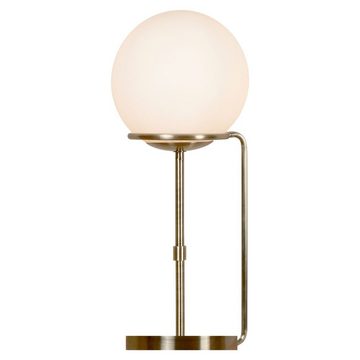 etc-shop LED Tischleuchte, Leuchtmittel inklusive, Warmweiß, Tisch Leuchte Steh Lampe Lese Strahler Messing antik Glas Kugel im Set