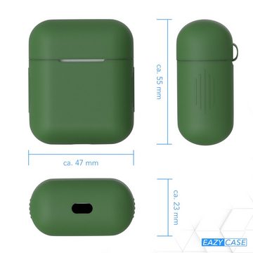 EAZY CASE Kopfhörer-Schutzhülle Silikon Hülle kompatibel mit Apple AirPods 1 & 2, Box Schutzhülle Fullcover Silikoncase Hülle Stoßfest Box Hülle Grün