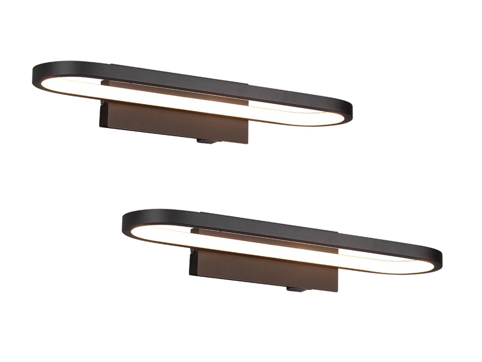 TRIO Leuchten Spiegelleuchte, LED fest integriert, Warmweiß, 2er Set Wand-lampe mit Schalter Badlampen Schminktlicht, Breite 40cm