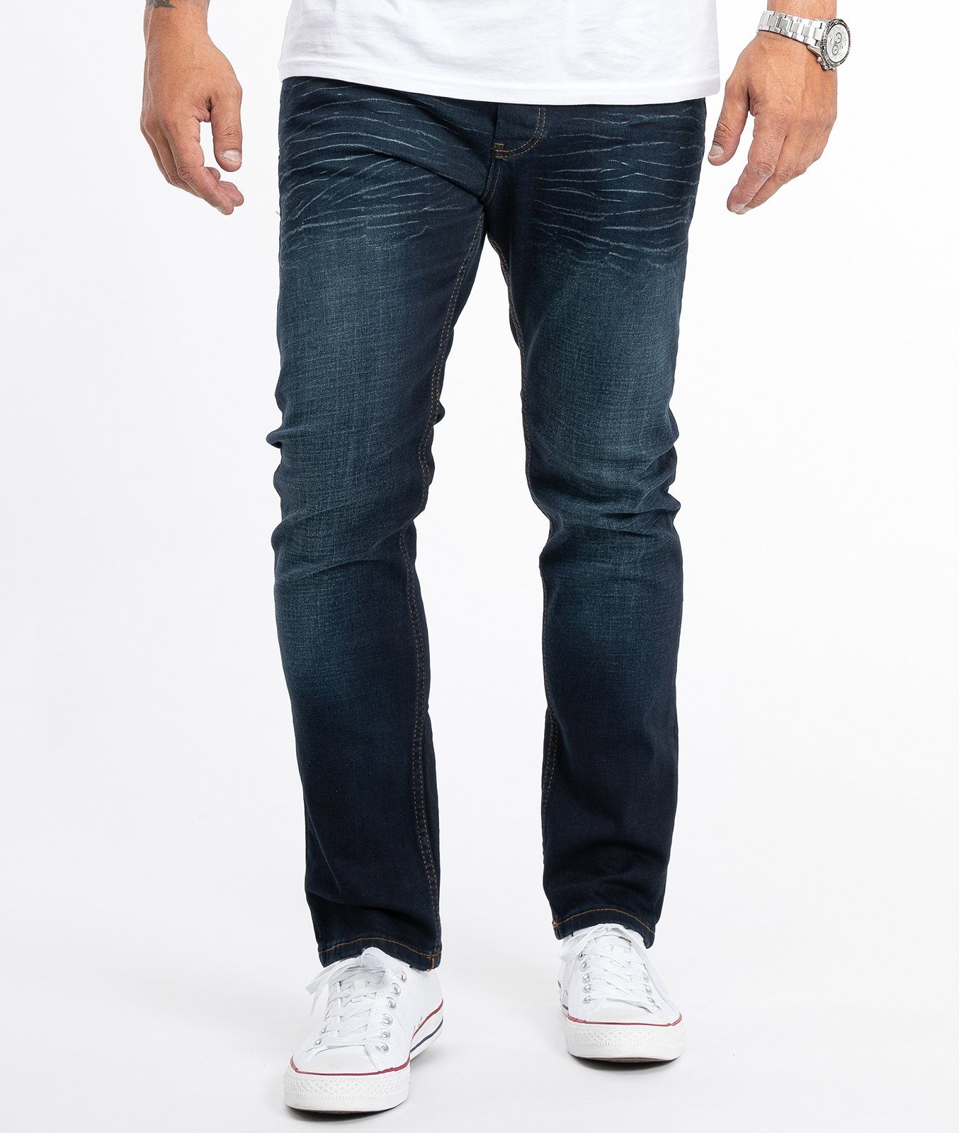 Lorenzo Loren Regular-fit-Jeans Herren Jeans Regular Fit Dunkelblau LL-316 günstig online kaufen