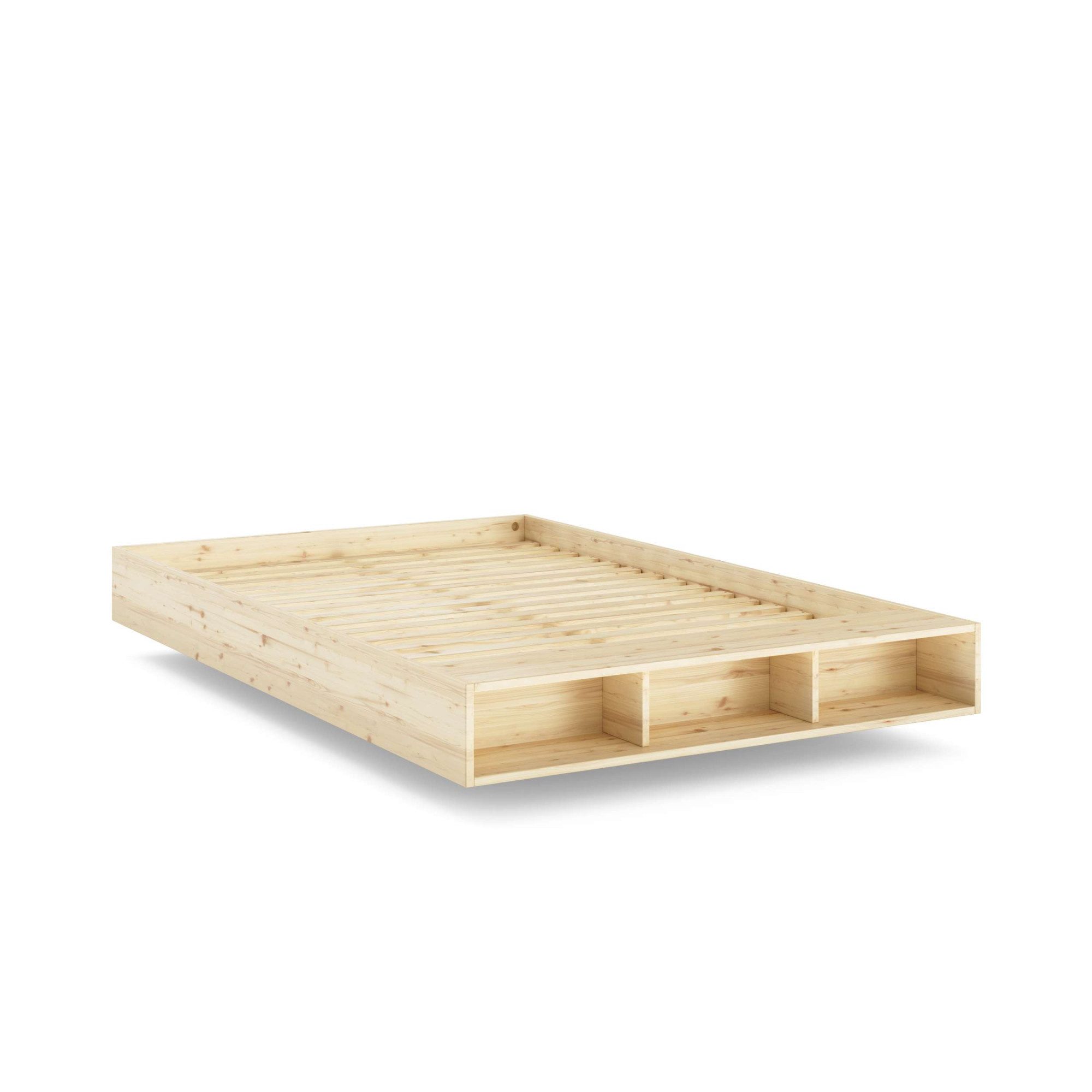 Karup Design Stauraumbett Merge Bed Bettgestell m. integrierter Bank m. Stauraum, mehrere Größen, inkl. Lattenrost, excl. Matratze, FSC®-zertifiziertes Massivholz