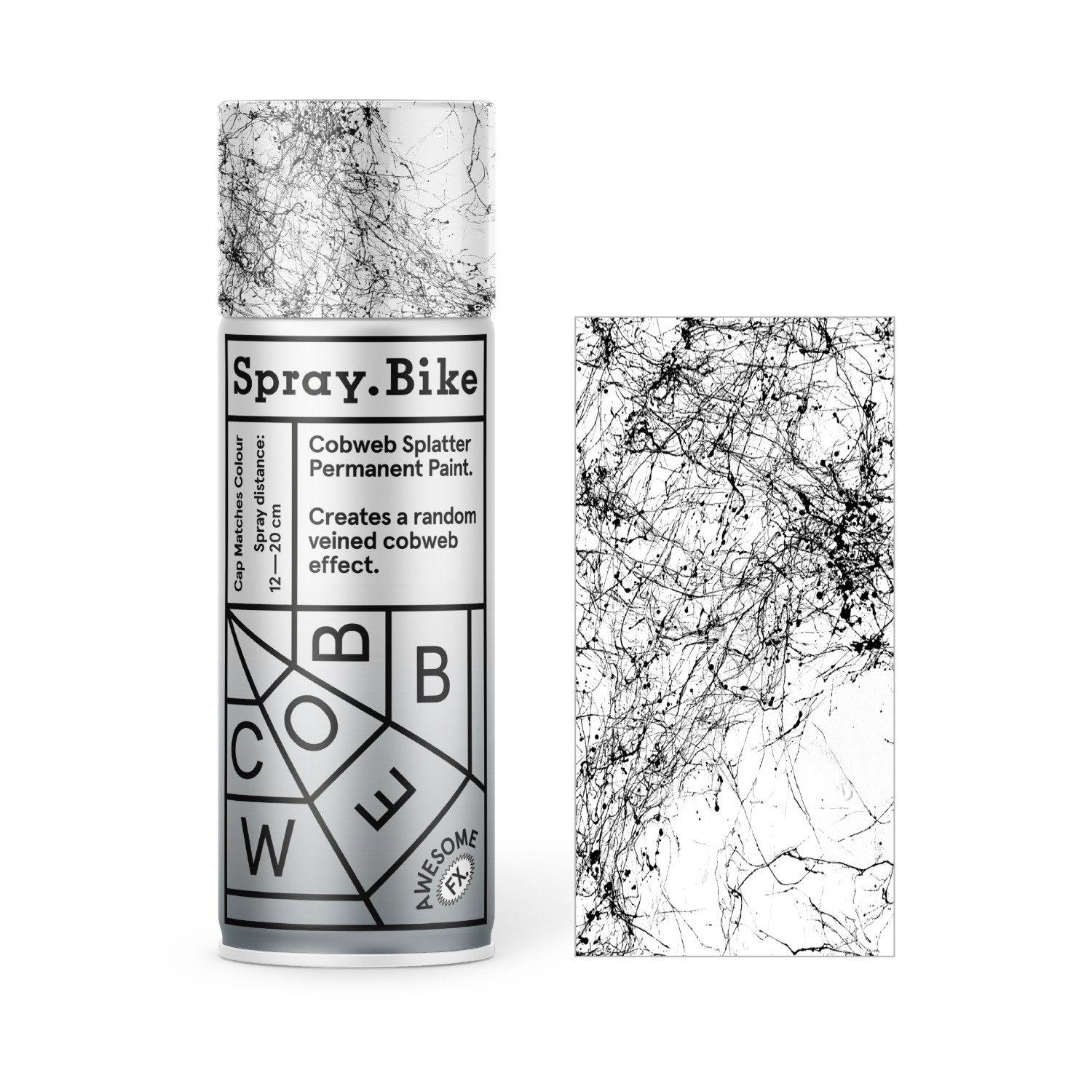Spray.Bike Sprühflasche SPRAY.BIKE Fahrrad Lackspray Cobweb Splatter - Spinnenweben-Look