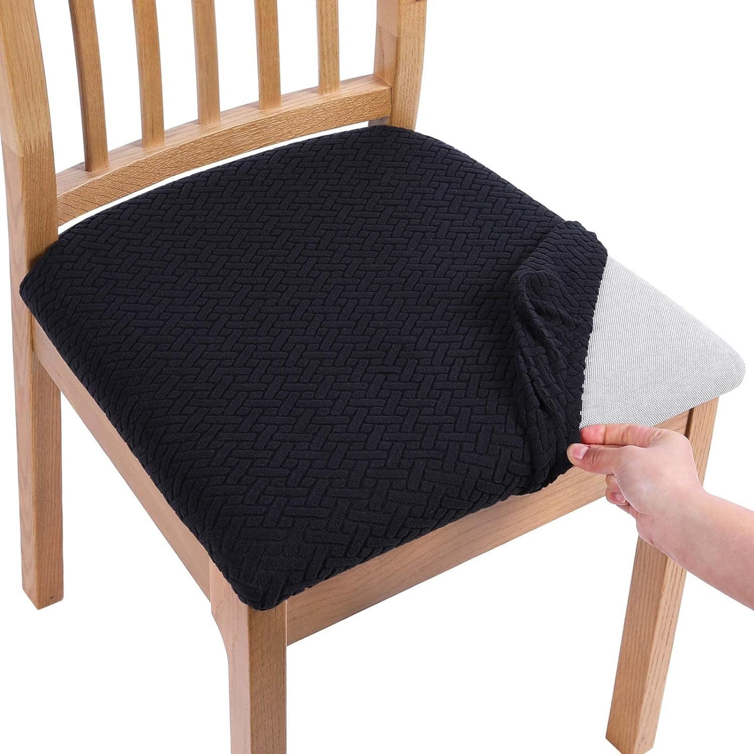 TUWENA Stuhlbezug Stretch Bezug für Stühle Sitzbezüge für Esszimmerstühle Abwaschbar, 2-er Set, Sitzkissenbreite: 36-46cm