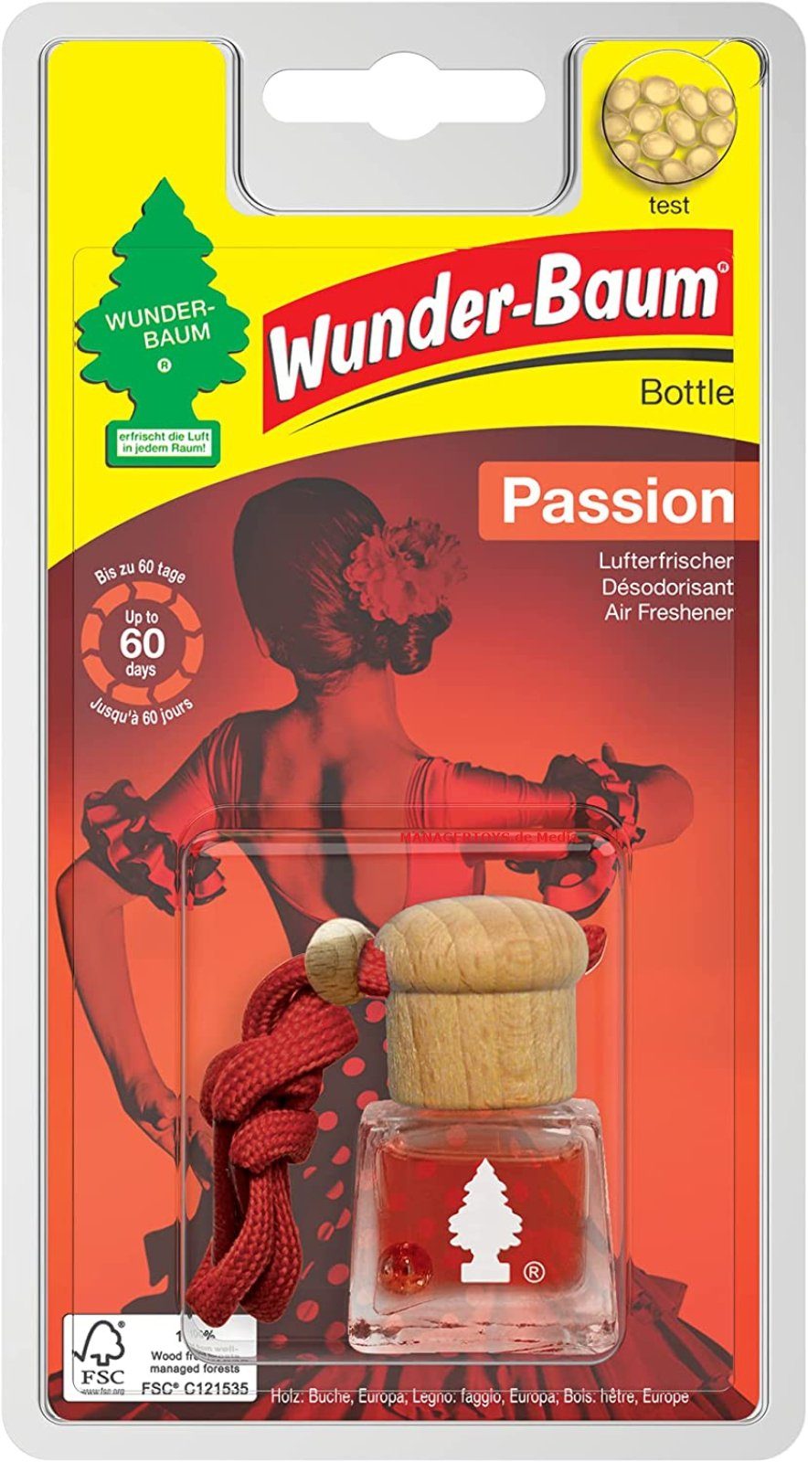 Wunder-Baum Duftöl Bottle Duft Flakon Passion WUNDERBAUM Erfrischer Apfel Himbeer 4,5 ml (1-St), Öl