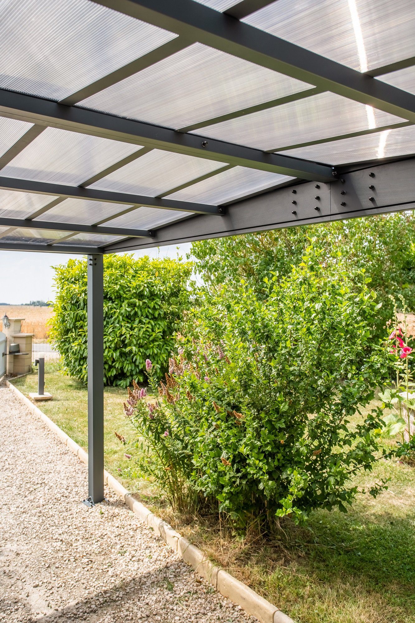 Trigano Einzelcarport Carport robuste Konstruktion, Doppeldach 16.60 2,10 Metall Libeccio m2 Einfahrtshöhe, aus Aluminium, cm