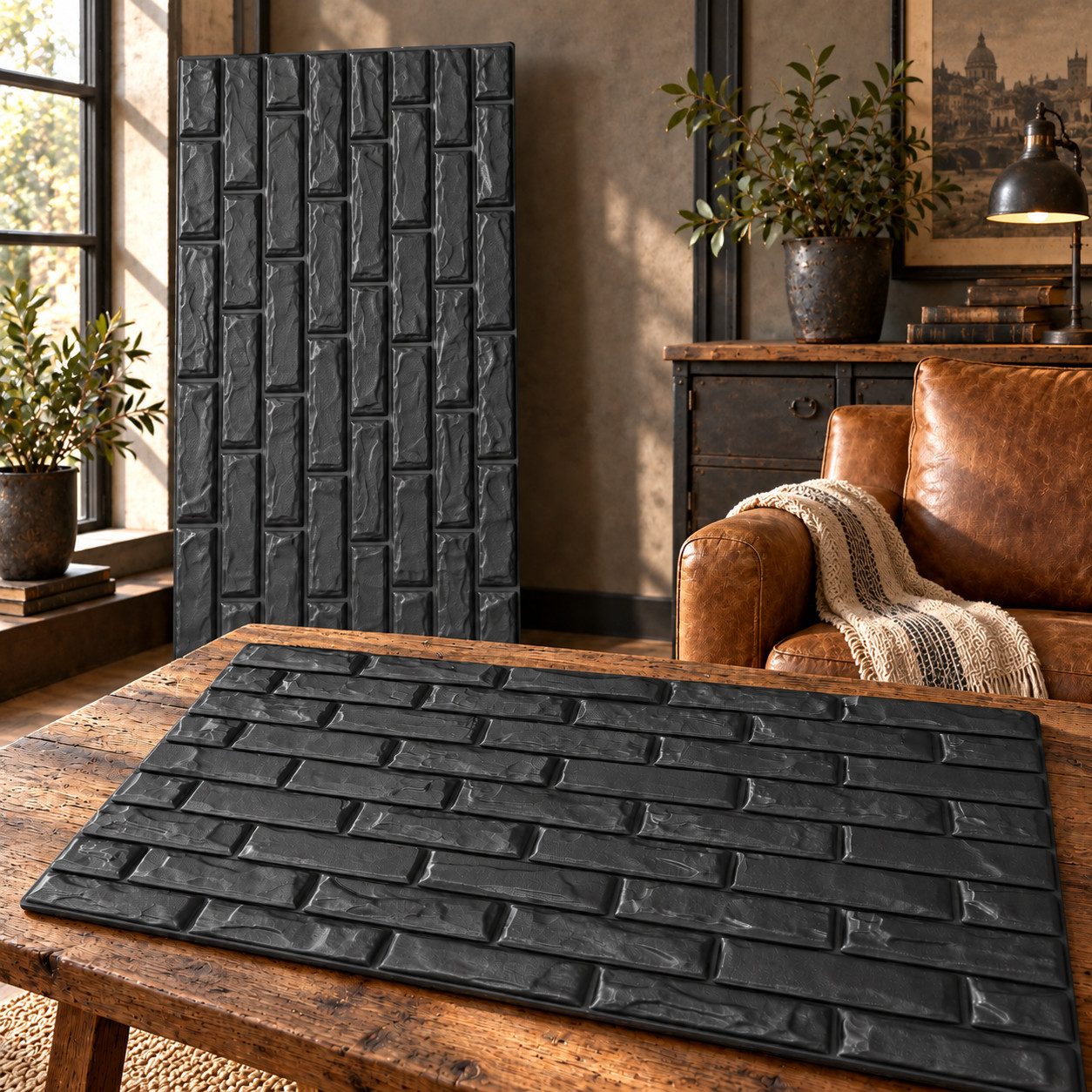 IKHEMalarka 3D Wandpaneel Betonoptik Marmor Ziegel aus Polystyrol Styropor XPS, BxL: 50,00x100,00 cm, 0,50 qm, (1 Stück, 0,5m) Deckenpaneelen - 3mm dick - 100x50cm