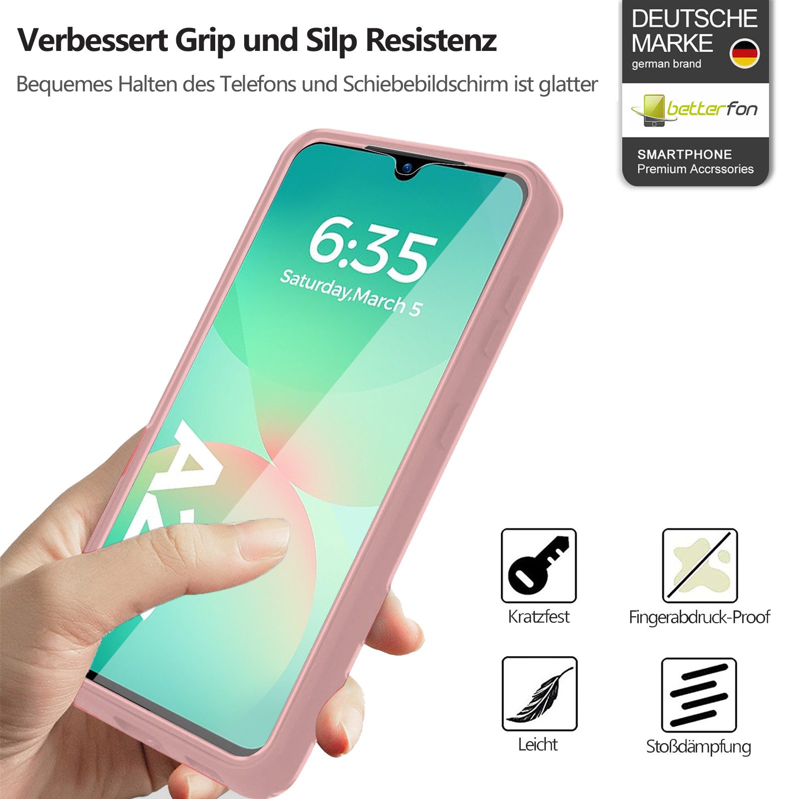 betterfon Handyhülle für Samsung Galaxy A26 2-teiliges 360° TPU Schutzcase, Rundumschutz mit integrierter Displayabdeckung und klarer Sicht