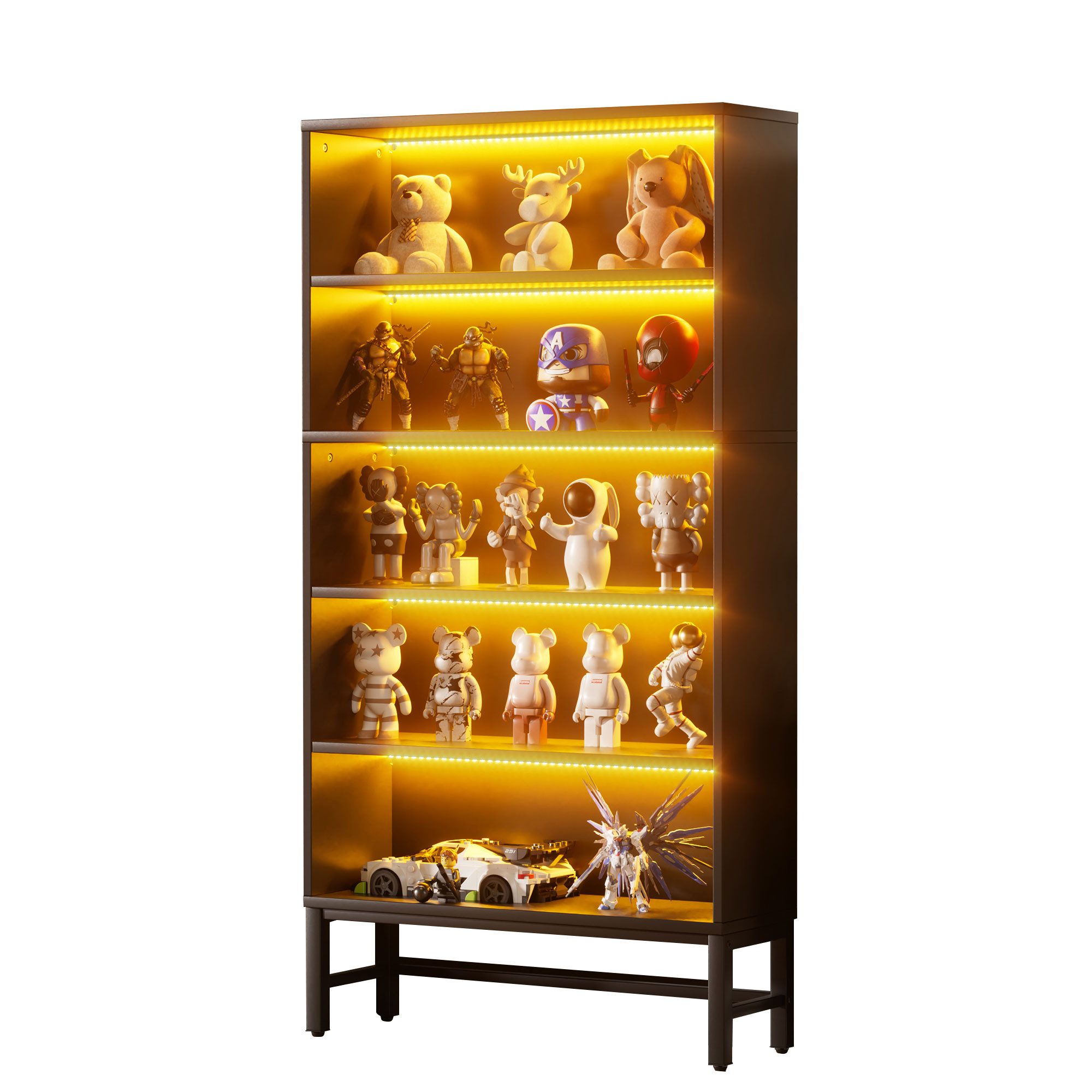 TWSOUL Vitrine Standvitrine LED Bücherschrank Hochschrank, günstig online kaufen