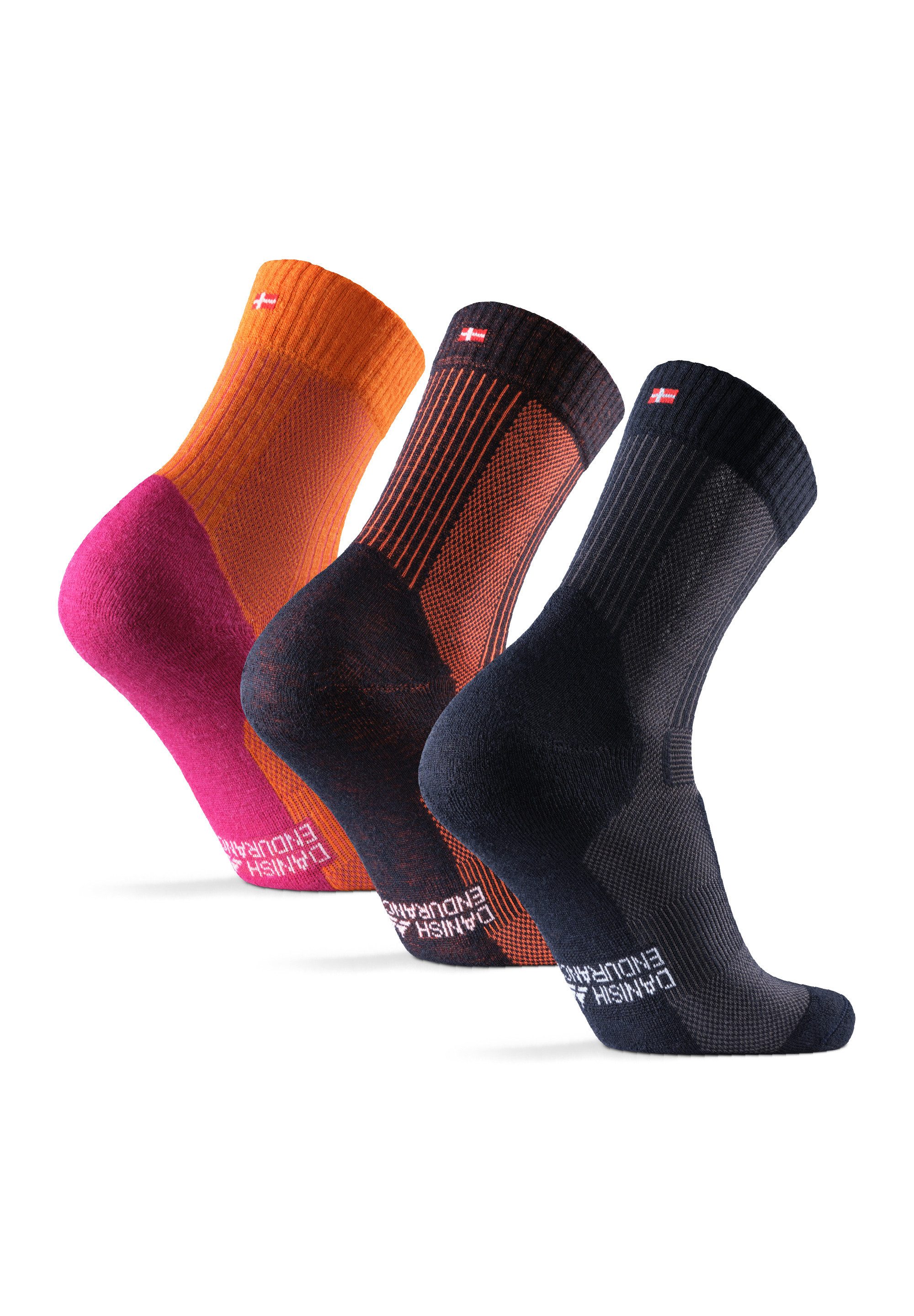 DANISH ENDURANCE Basicsocken Merino Hiking Light (3-Paar) Leicht & gepolste günstig online kaufen