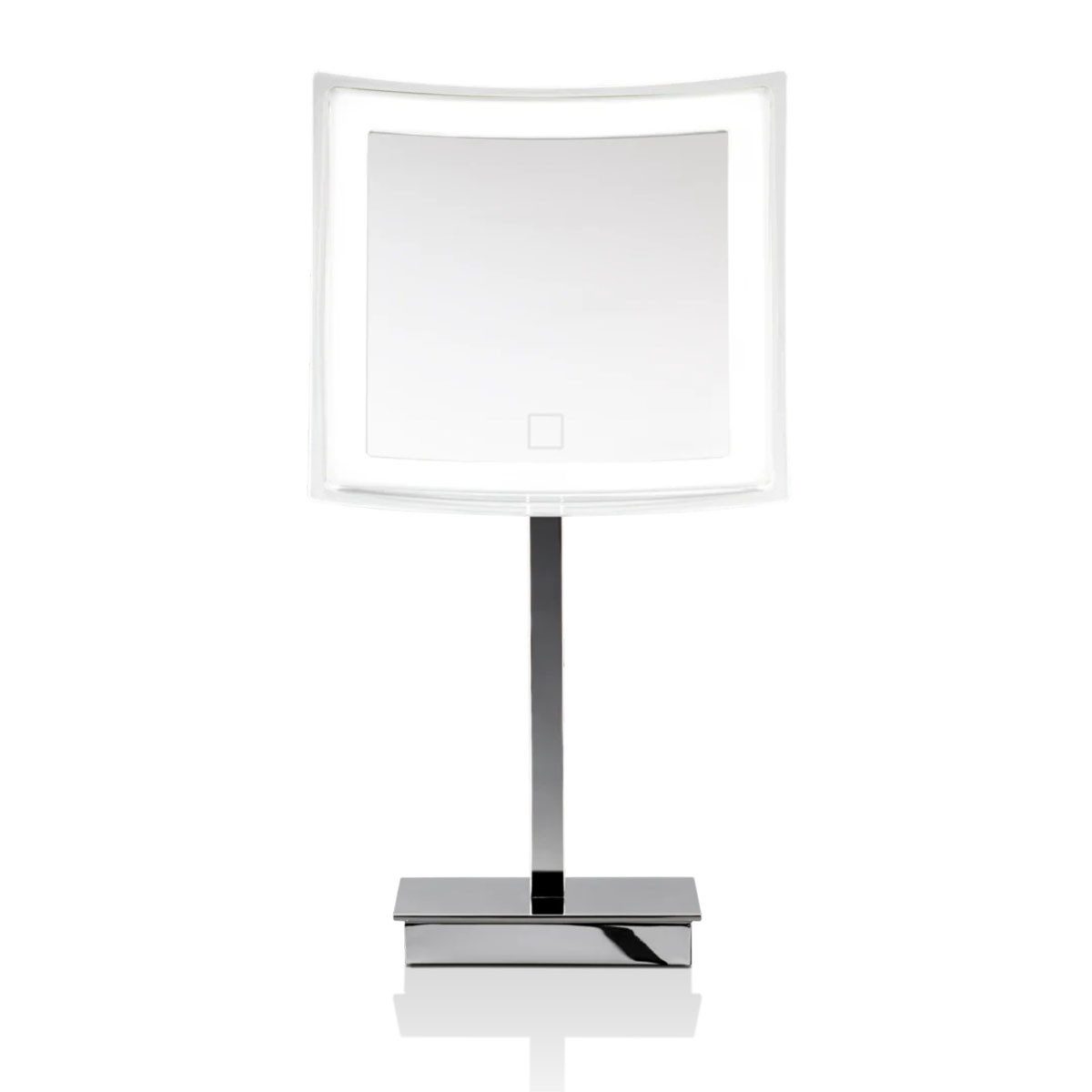 Decor Walther Kosmetikspiegel BS 83 Touch Akku Tischspiegel mit Licht, Chrom, H: 41,5 cm, B: 21 cm, 5-fache Vergrößerung, Touch-Funktion, kabelloser Betrieb