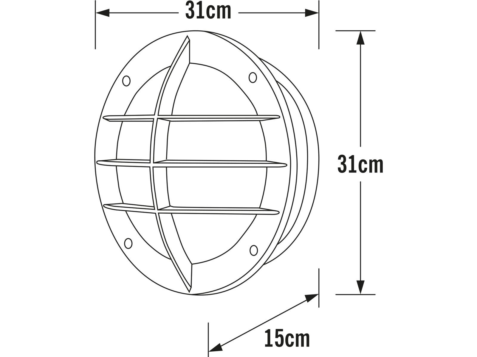 meineWunschleuchte LED Außen-Wandleuchte, 31cm Schwarz Steckdose, Kellerleuchte Hauswand, LED Ø wechselbar, Steckdose, mit Warmweiß, Fassadenlampe