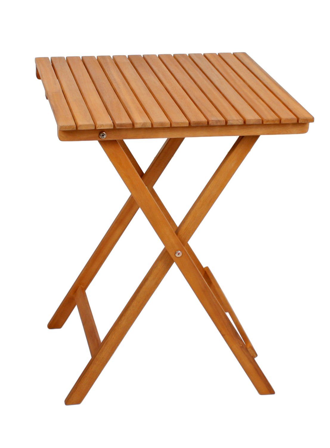 Spetebo Klapptisch Akazienholz Beistelltisch ALAMEDA klappbar - 55 cm (Stück, 1-St., Balkontisch), Holz Garten Balkon Tisch