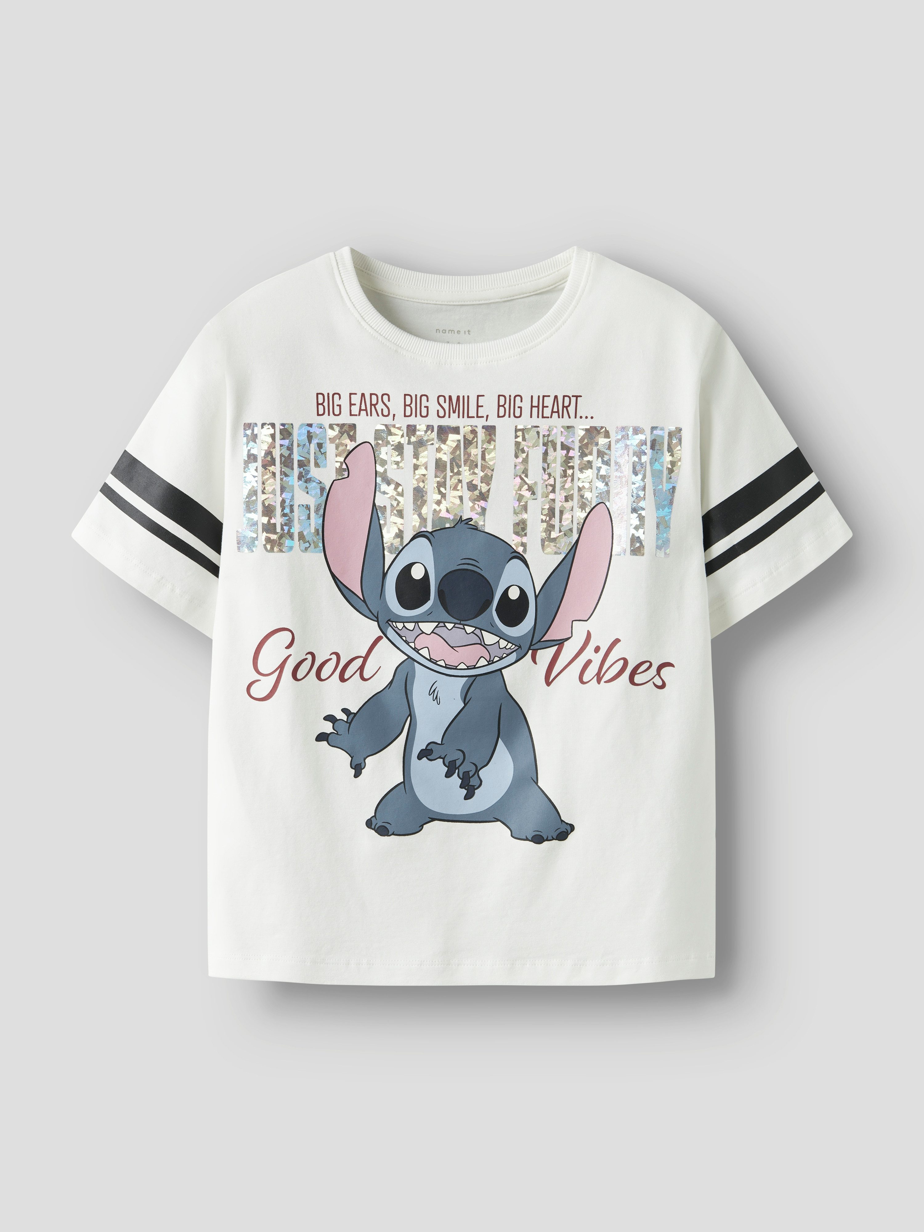 Name It T-Shirt NKFDYMI STITCH SS NREG TOP BOX NOOS WDI mit wunderschönem Glitzerdruck