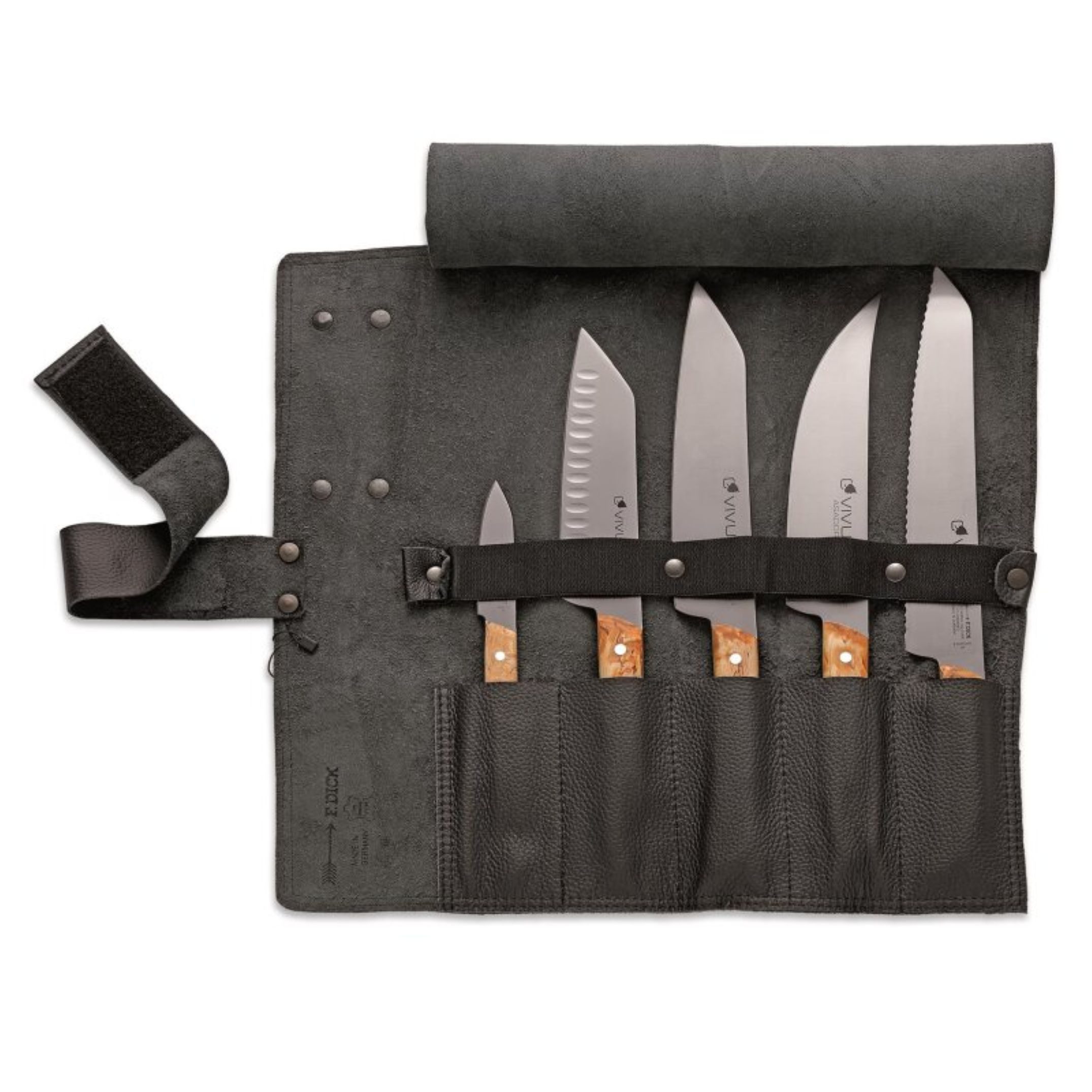 F. DICK Messertasche F.Dick Leder-Rolltasche VIVUM, 5-teilig, schwarz, 83668000-01