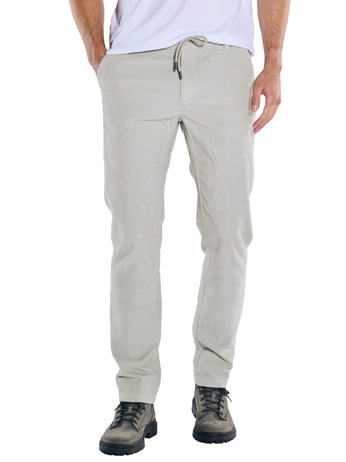 Chinohose Herren Chino mit Tunnelzug, Hellgrau
