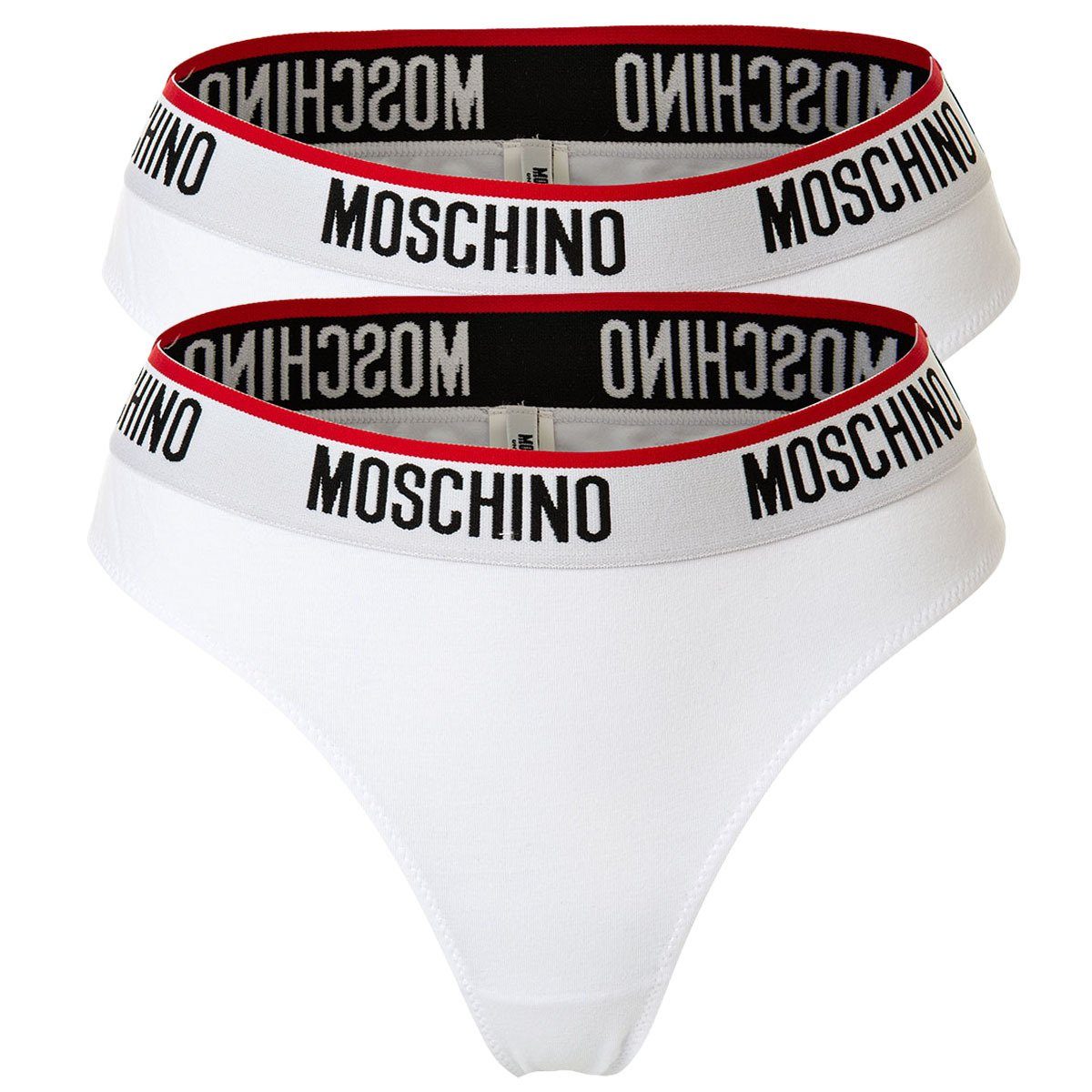 Moschino Slip Damen Brazilian Slips 2er Pack - Unterhose Weiß