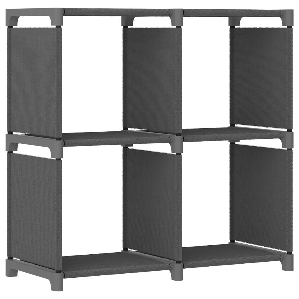 vidaXL Bücherregal Würfel-Regal 4 Fächer Grau 69x30x72,5 cm Stoff