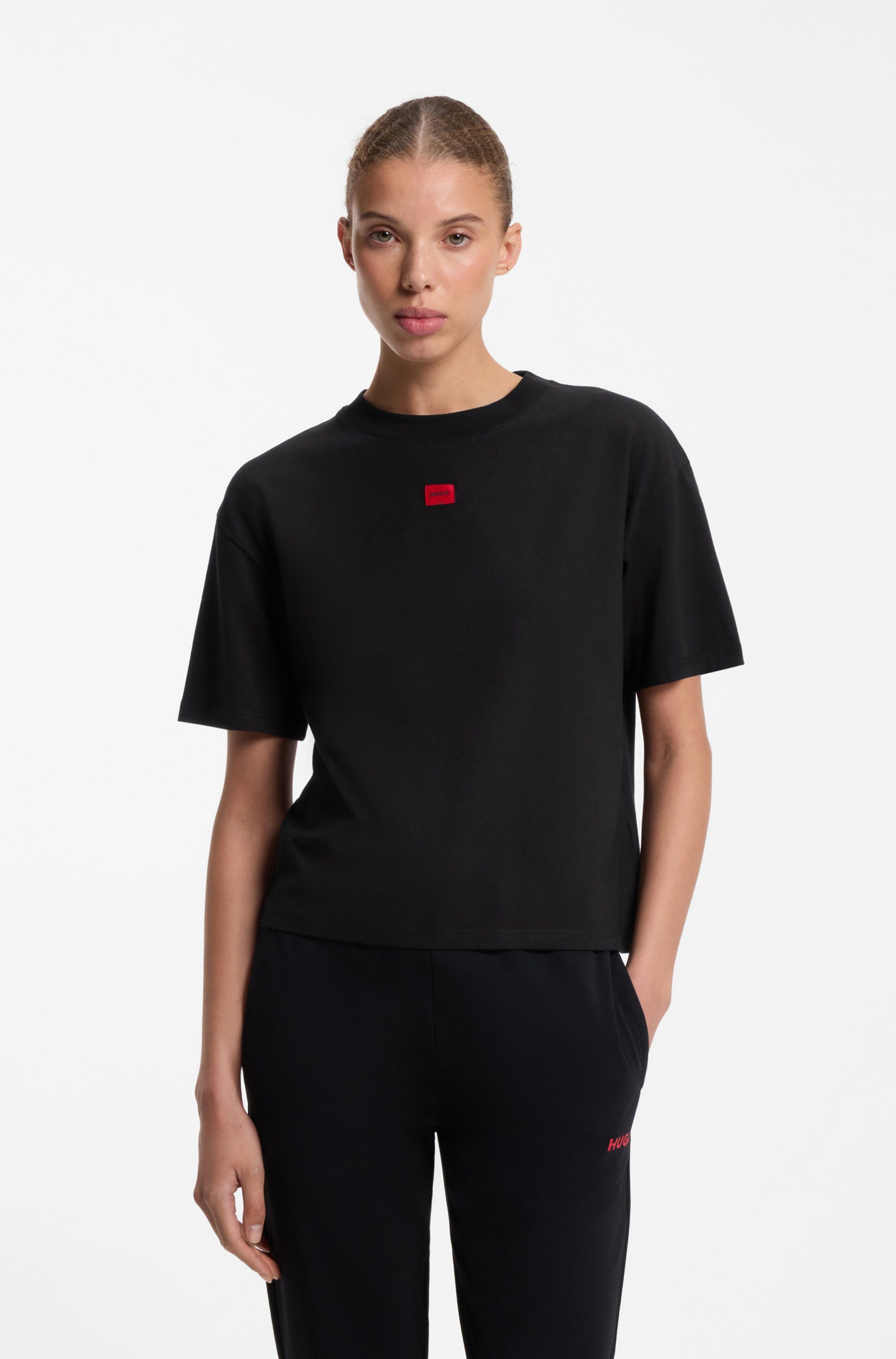 HUGO T-Shirt Signature normale Passofrm, Rundhals