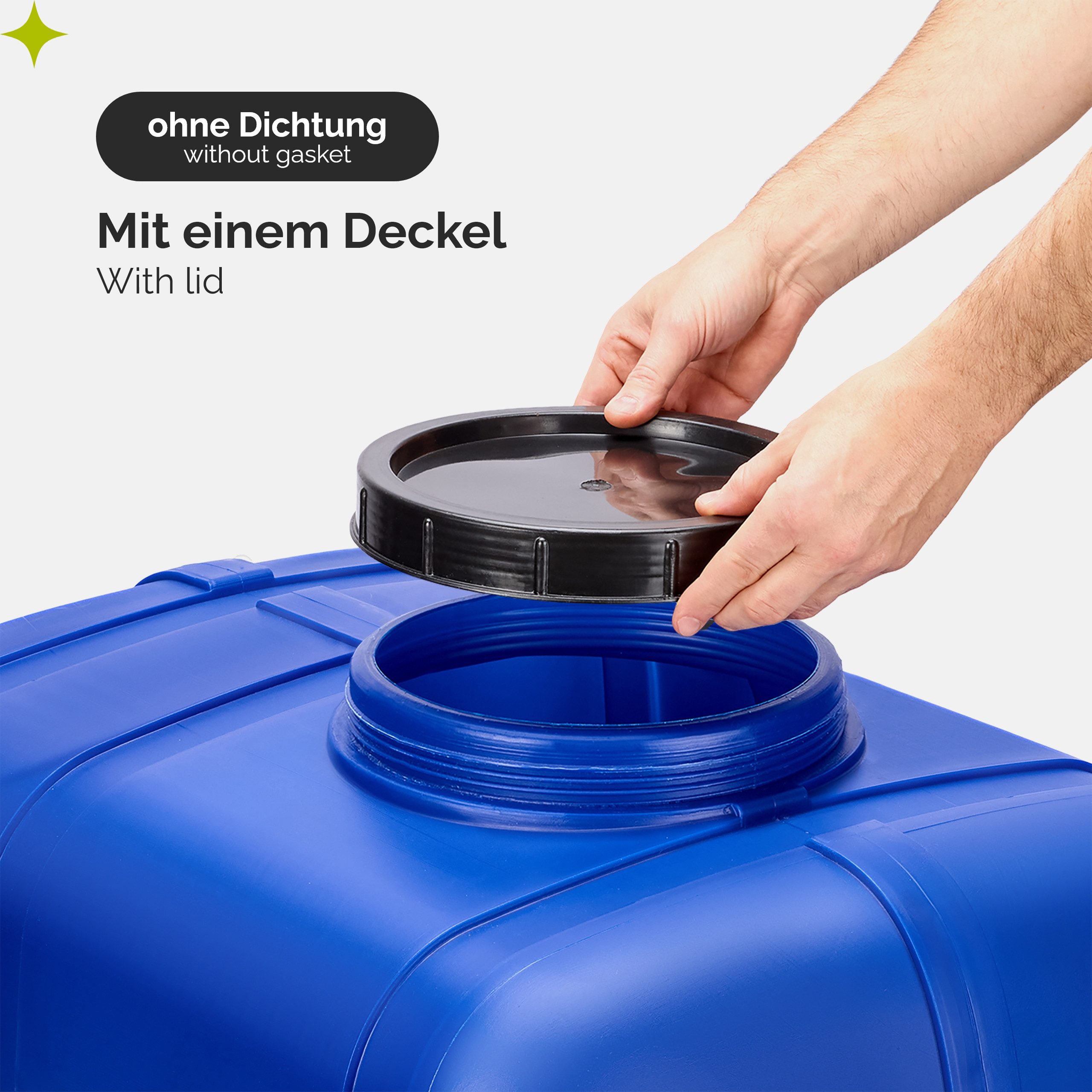 Garronda Regentonne Wasserbehälter mit Deckel Regenwassertank Großbehälter GD-0098, 150 l, (1-tlg), BPA-Frei