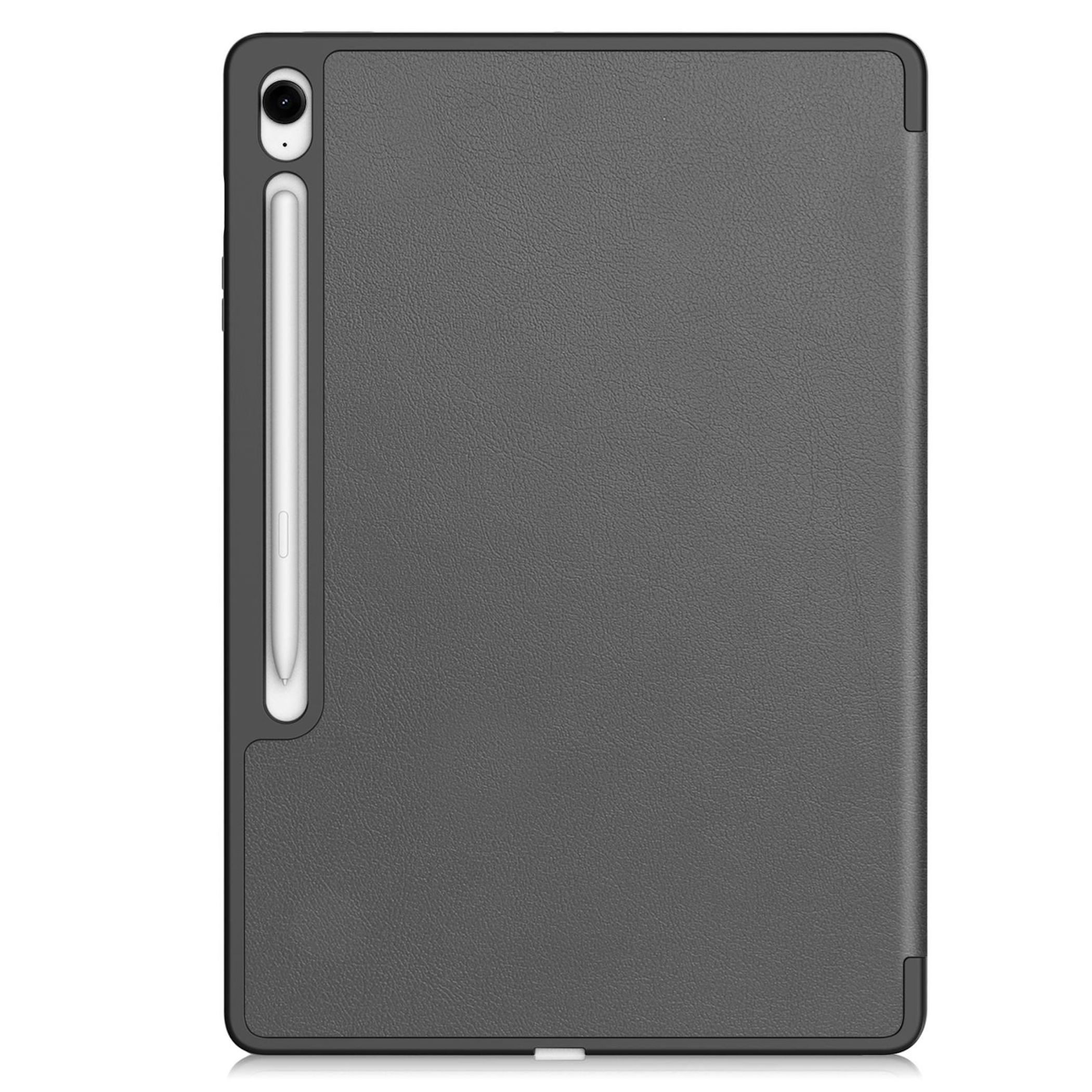 Wigento Tablet-Hülle Für Samsung Galaxy Tab S10 FE Plus 3folt Wake UP Tasche Hülle Grau, 3-Fach Halterung, Kratzfest, Leicht