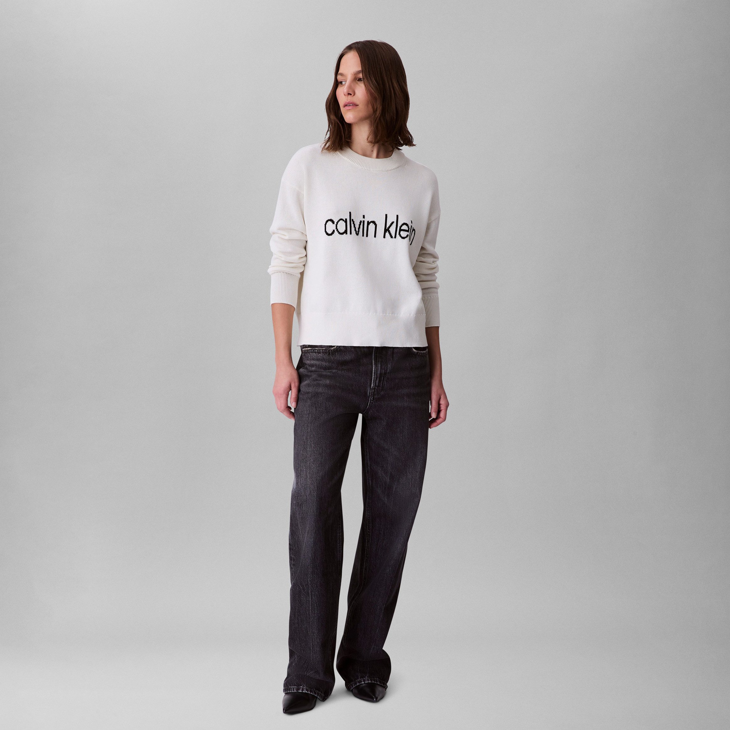 Calvin Klein Jeans Strickpullover Cotton Graphic Pullover Mit Rundhalsausschnitt