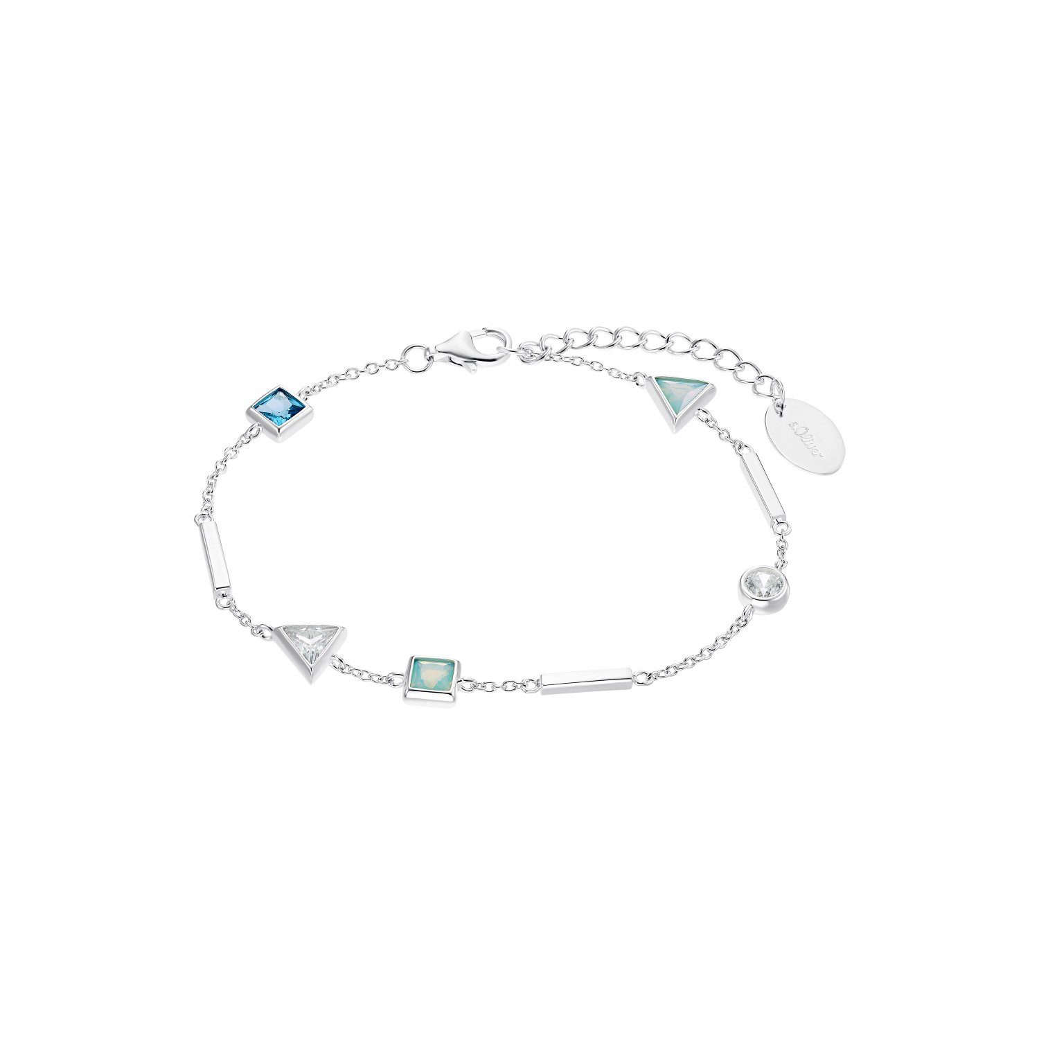 s.Oliver Silberarmband für Damen, 925 Sterling Silber, Zirkonia synth. (Armband, 1-tlg)