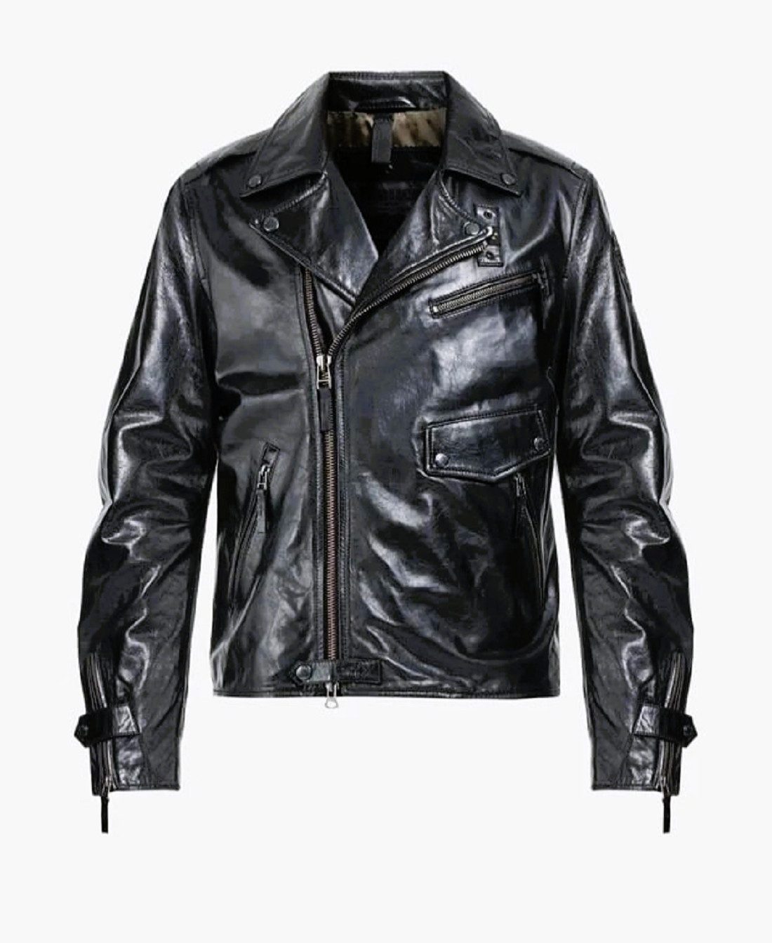 Blauer.USA Bikerjacke Blauer USA Herren Jacke, BLAUER USA Herren Pelle/Leder Bikerjacke mit Stehkragen, in Unifarbe