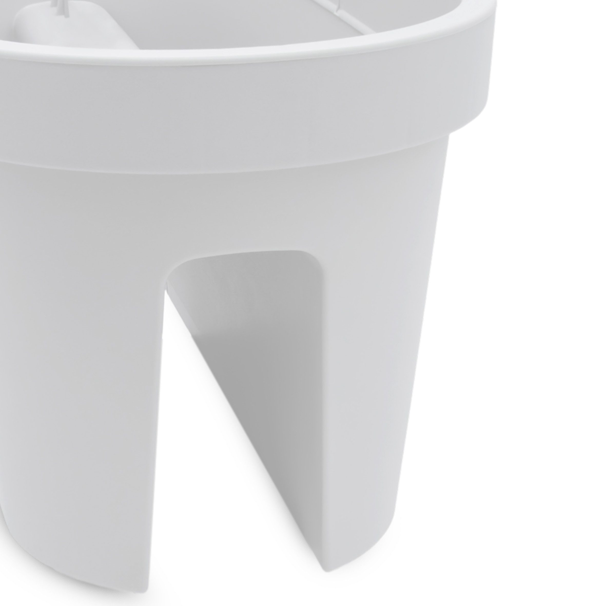 Spetebo Balkonkasten Balkon Blumentopf oval 60 x 28 cm - weiß (Packung, 1 St., bestehend aus 1x Pflanzkasten mit 4 Einhänge-Clips), Kunststoff Pflanzkasten zum Einhängen am Geländer