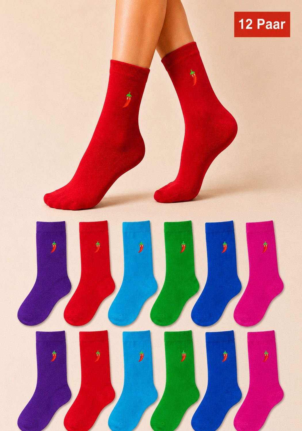 Freizeitsocken LIMITED EDITION Rainbow Bunte Socken - Eyecatcher Farben aus Baumwolle