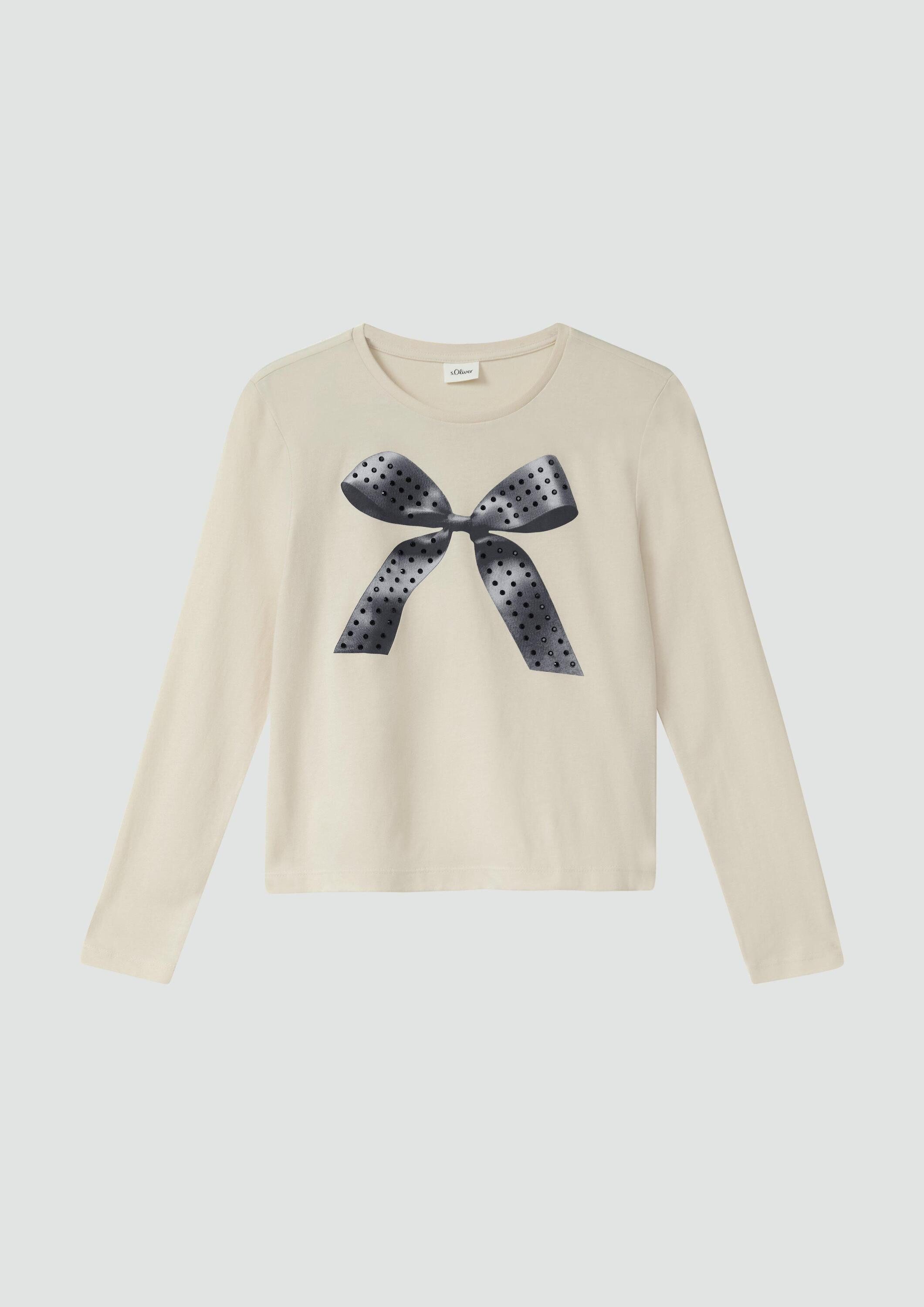 s.Oliver Langarmshirt T-Shirt Langarm-Jerseyshirt mit Schmucksteinen im Loose Fit
