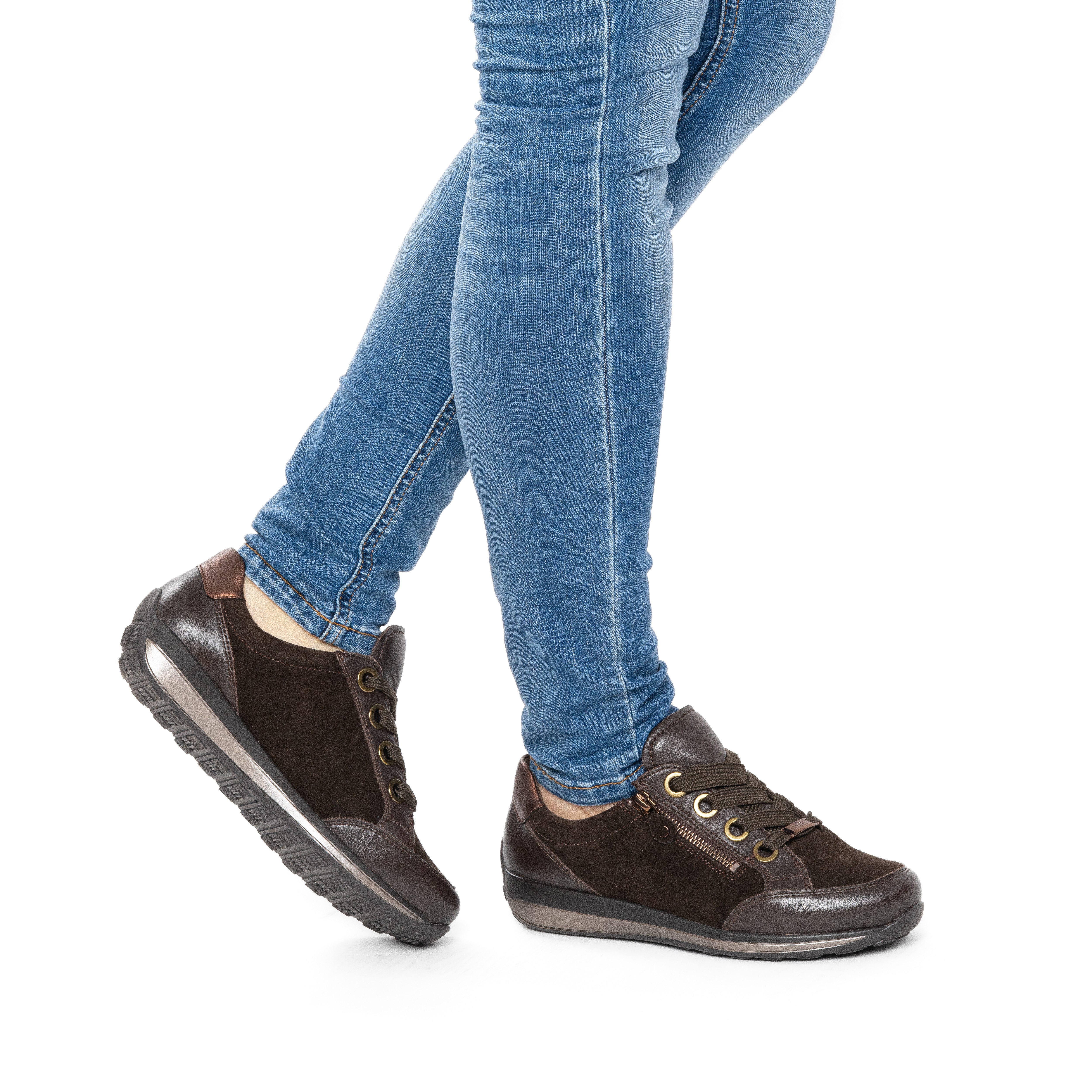 Ara OSAKA Keilsneaker Freizeitschuh, Halbschuh, Schnürschuh mit Außenreißverschluss, Weite H