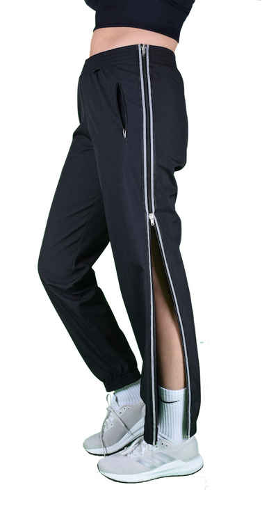 sporthoch2 Funktionshose Sporthose HOSE TRAINING_Outdoor für Frauen 2-Wege-Reißverschlusssystem am Bein, reflektierende Streifen am gesamten Bein