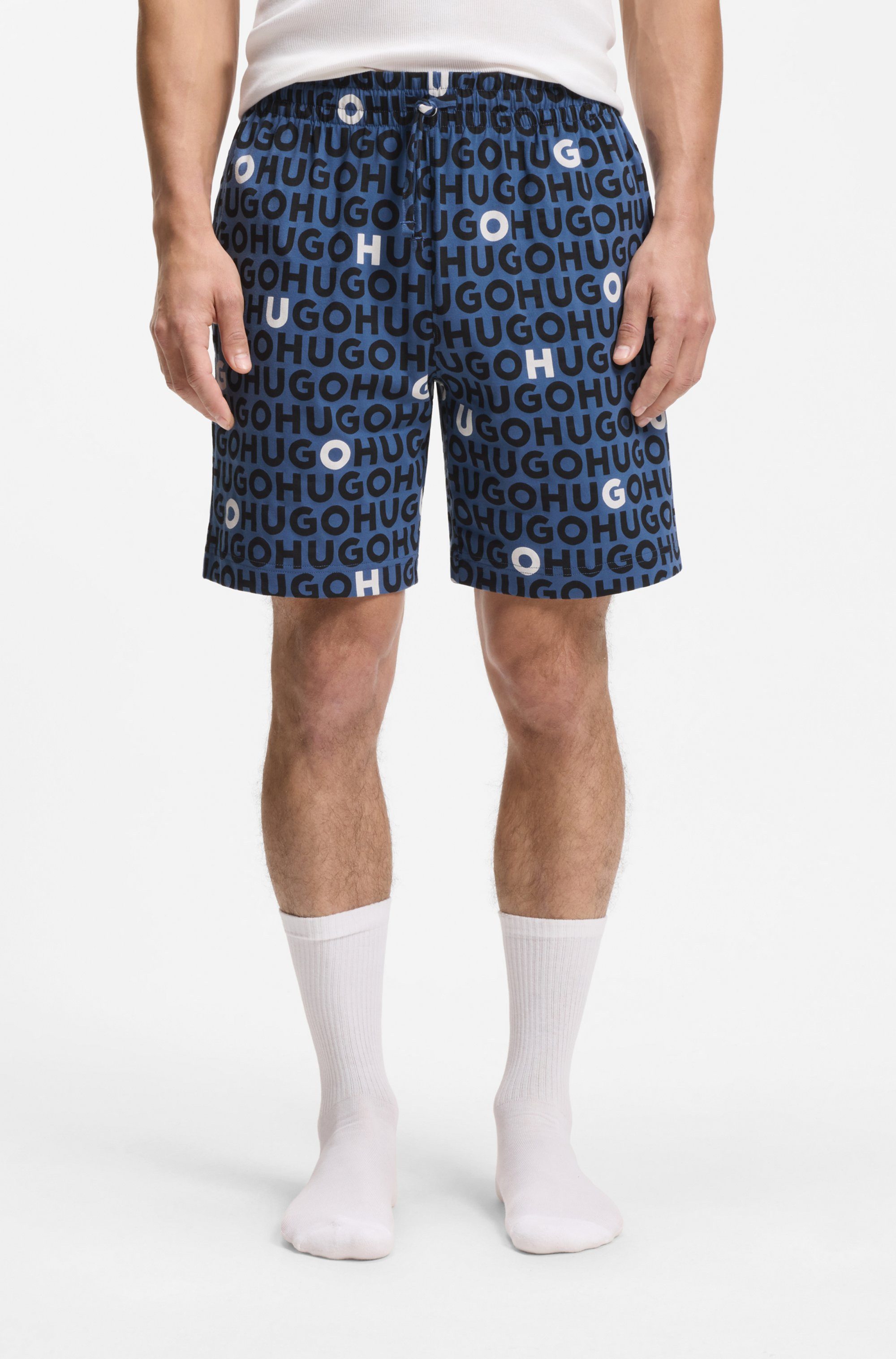 HUGO Schlafshorts TORTUGA Allover Print, Straight, elastischer Bund