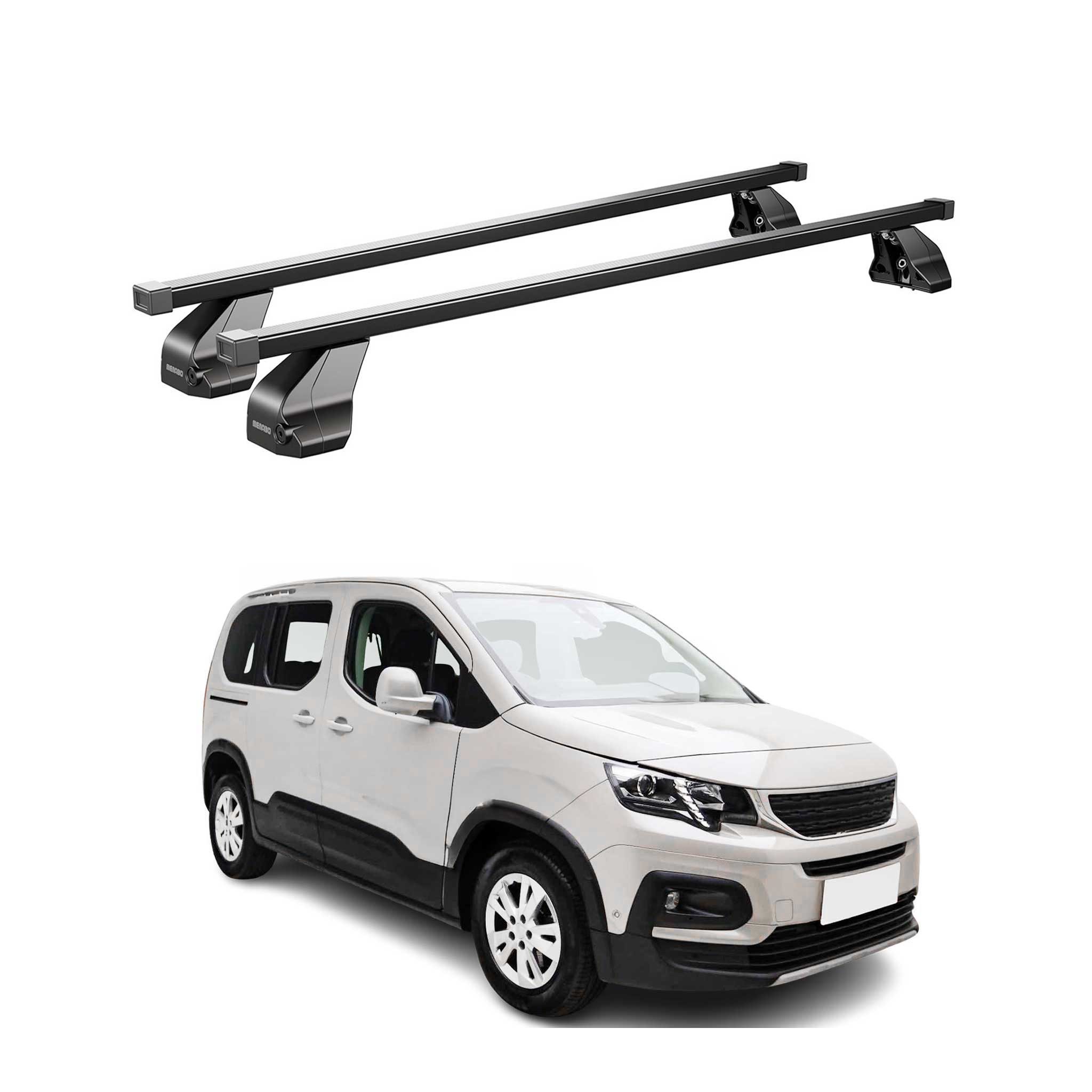 OMAC Dachträger Stahl Gepäckträger für Peugeot Rifter 2018-2025 Schwarz (2-St), Wasserbeständig,Abnehmbar,Multifunktional,Leichtgewichtig
